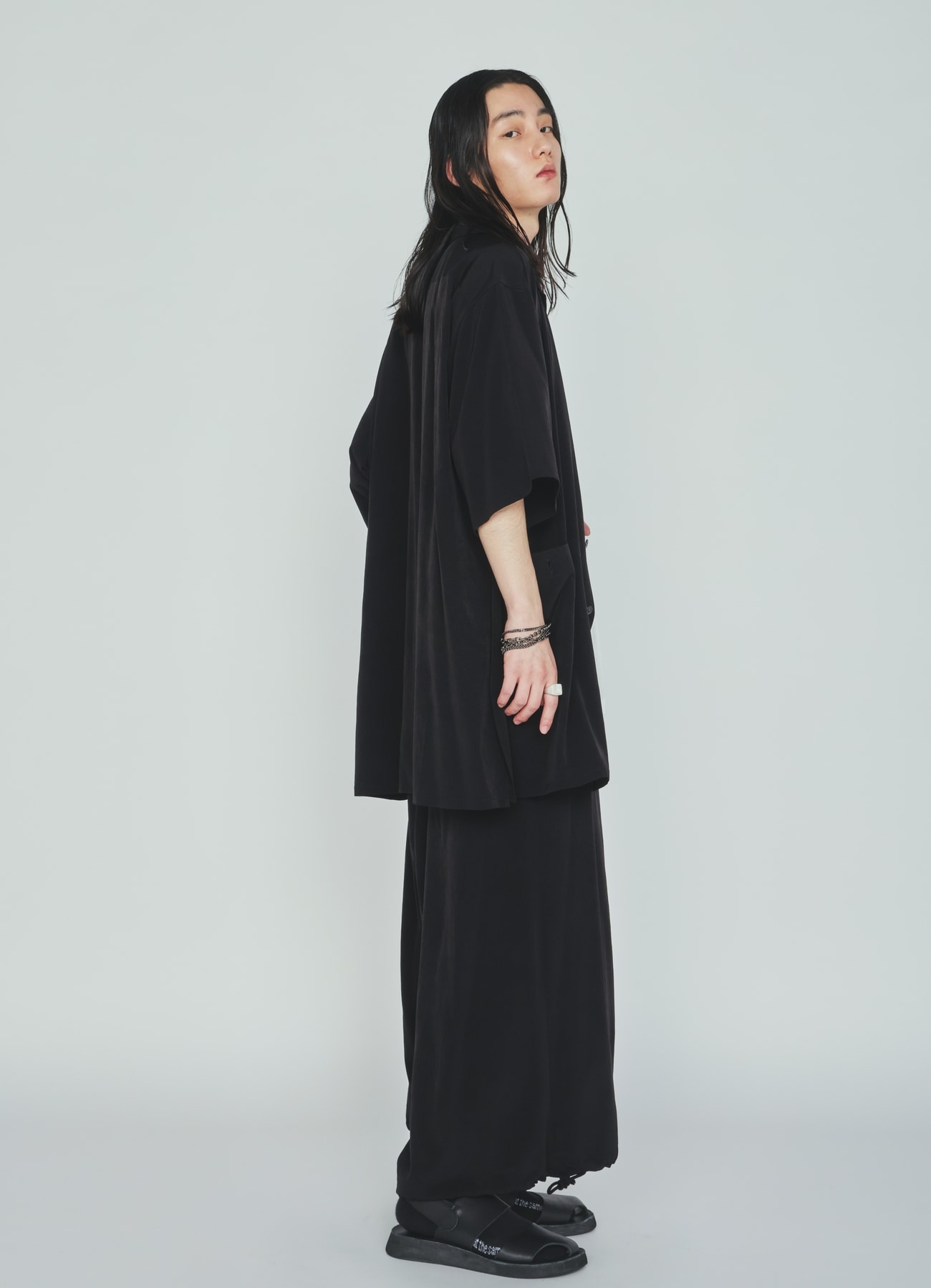 CREPE de CHINE BIG POCKET OPEN COLLAR SHIRTS