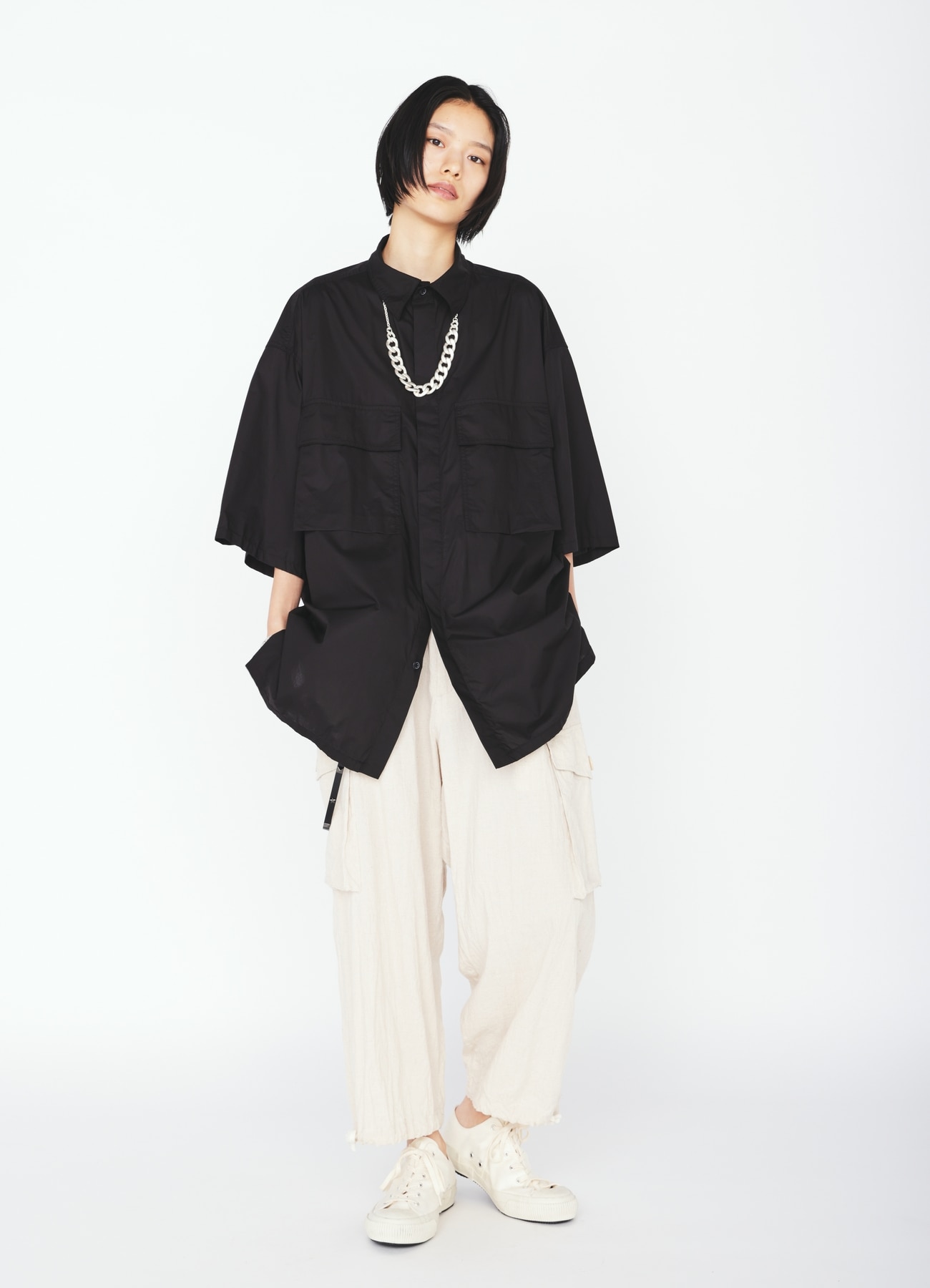 COTTON TYPEWRITER SHORT-SLEEVE SHIRT
