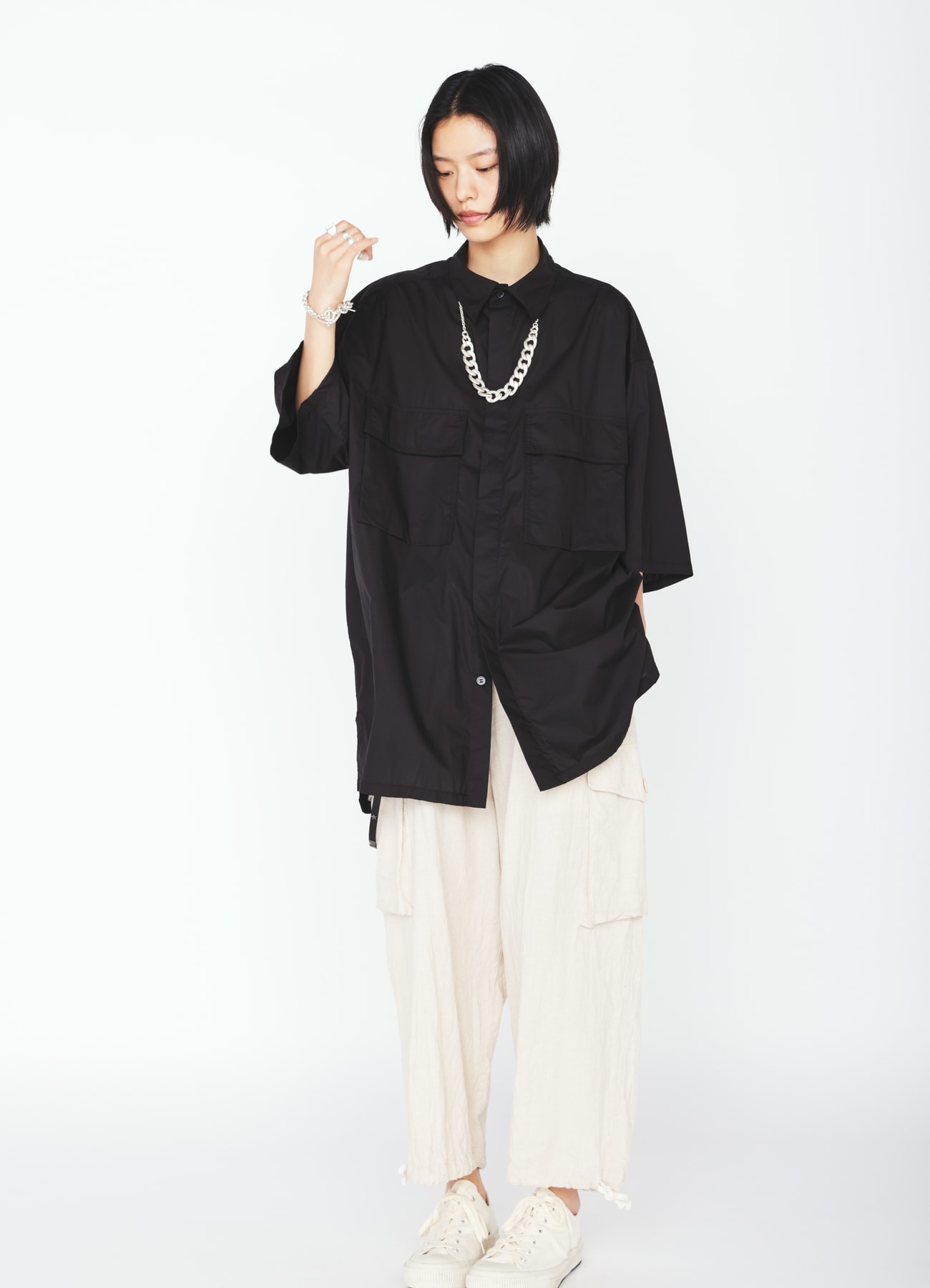 COTTON TYPEWRITER SHORT-SLEEVE SHIRT