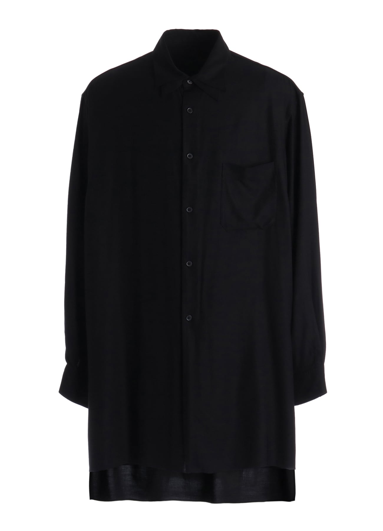 RAYON TWILL LAYERED-COLLAR SHIRT