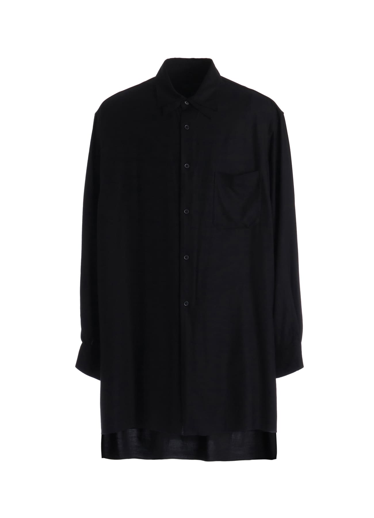 RAYON TWILL LAYERED-COLLAR SHIRT