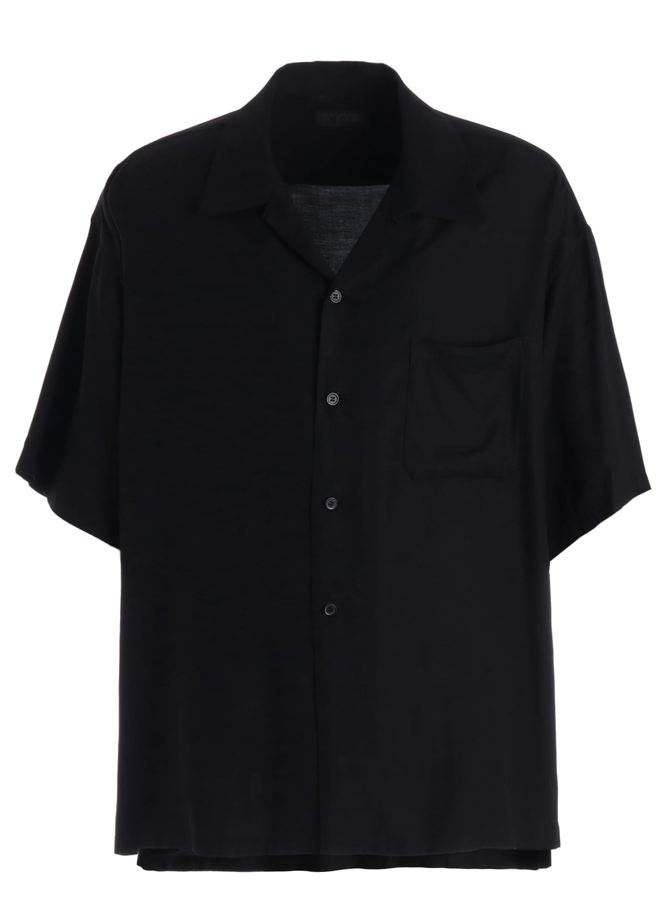 RAYON TWILL SHORT-SLEEVE OPEN COLLAR SHIRT
