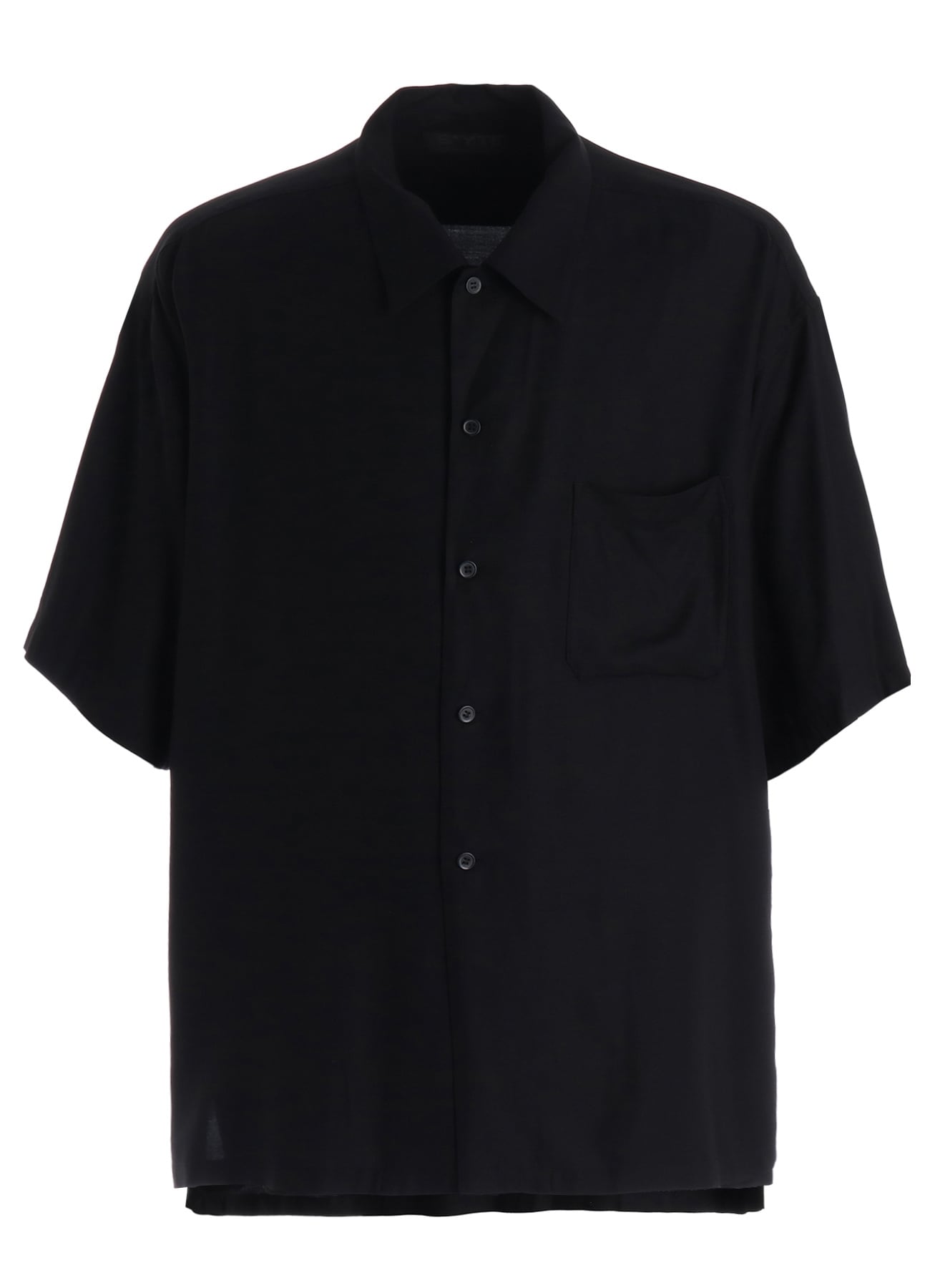 RAYON TWILL SHORT-SLEEVE OPEN COLLAR SHIRT