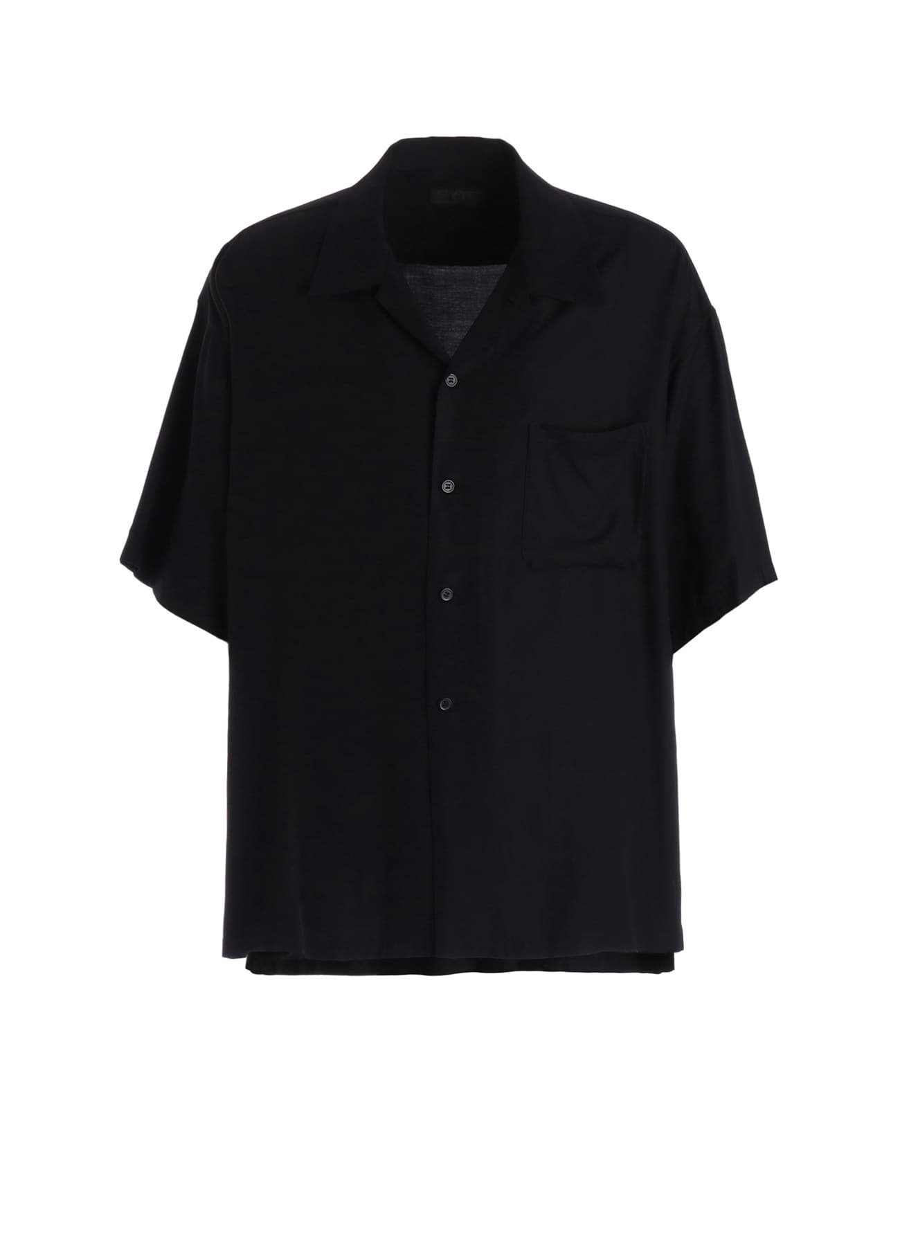 RAYON TWILL SHORT-SLEEVE OPEN COLLAR SHIRT