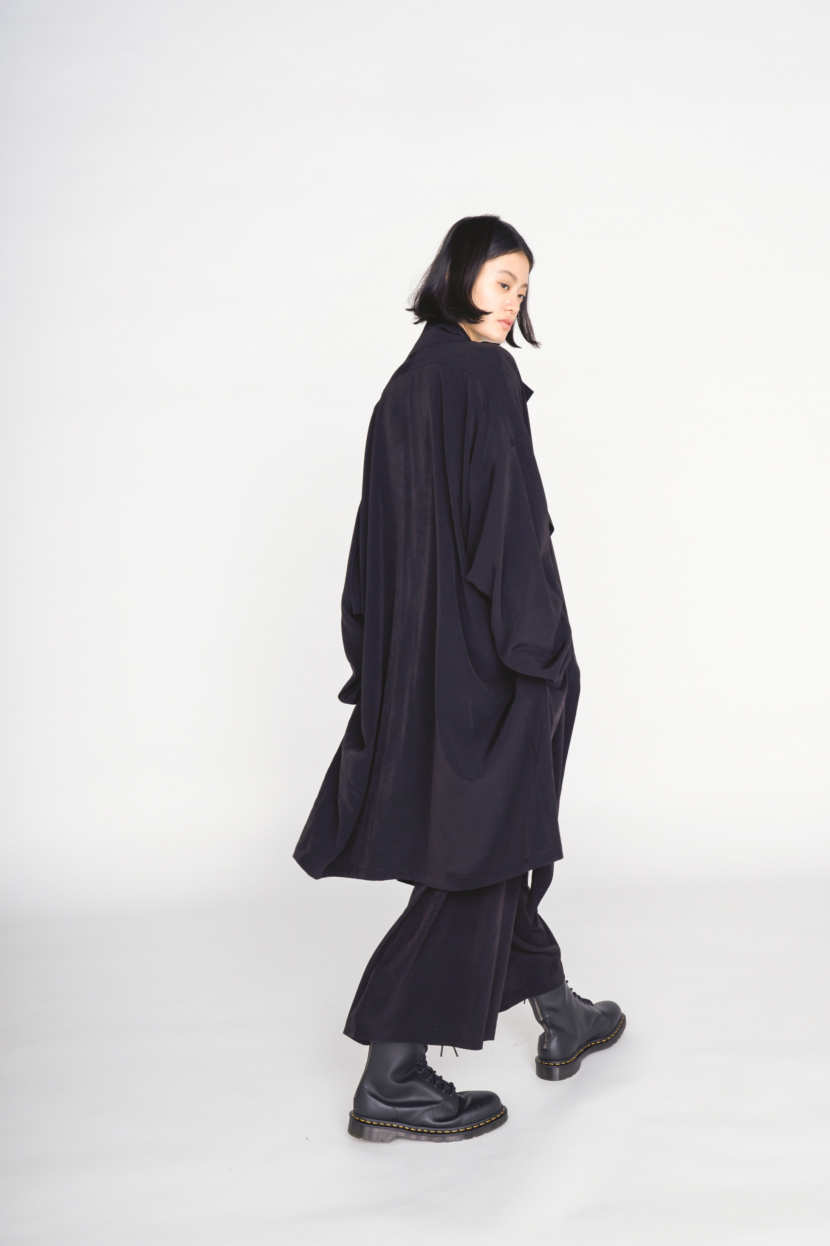 CREPE de CHINE DRAPE COAT