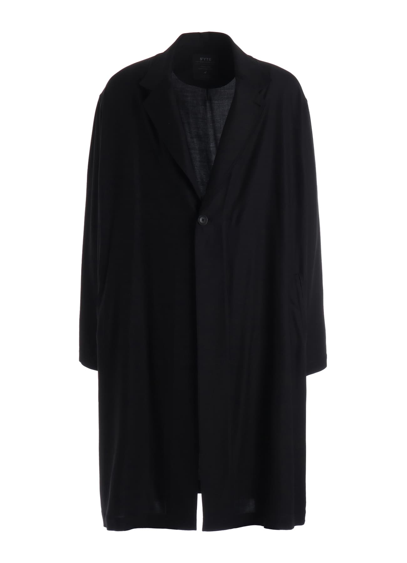 RAYON TWILL ONE-BUTTON LONG COAT