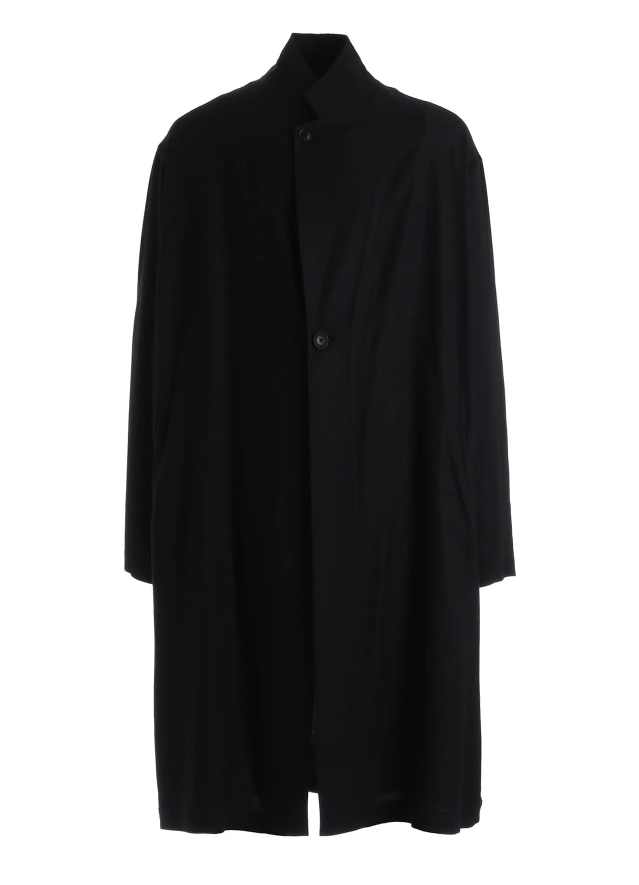 RAYON TWILL ONE-BUTTON LONG COAT