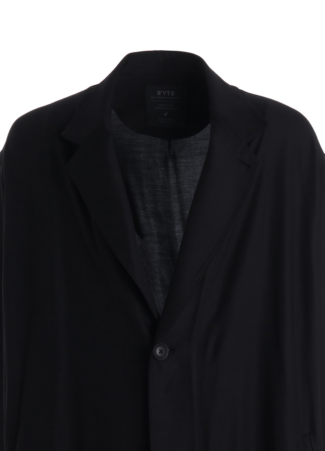 RAYON TWILL ONE-BUTTON LONG COAT