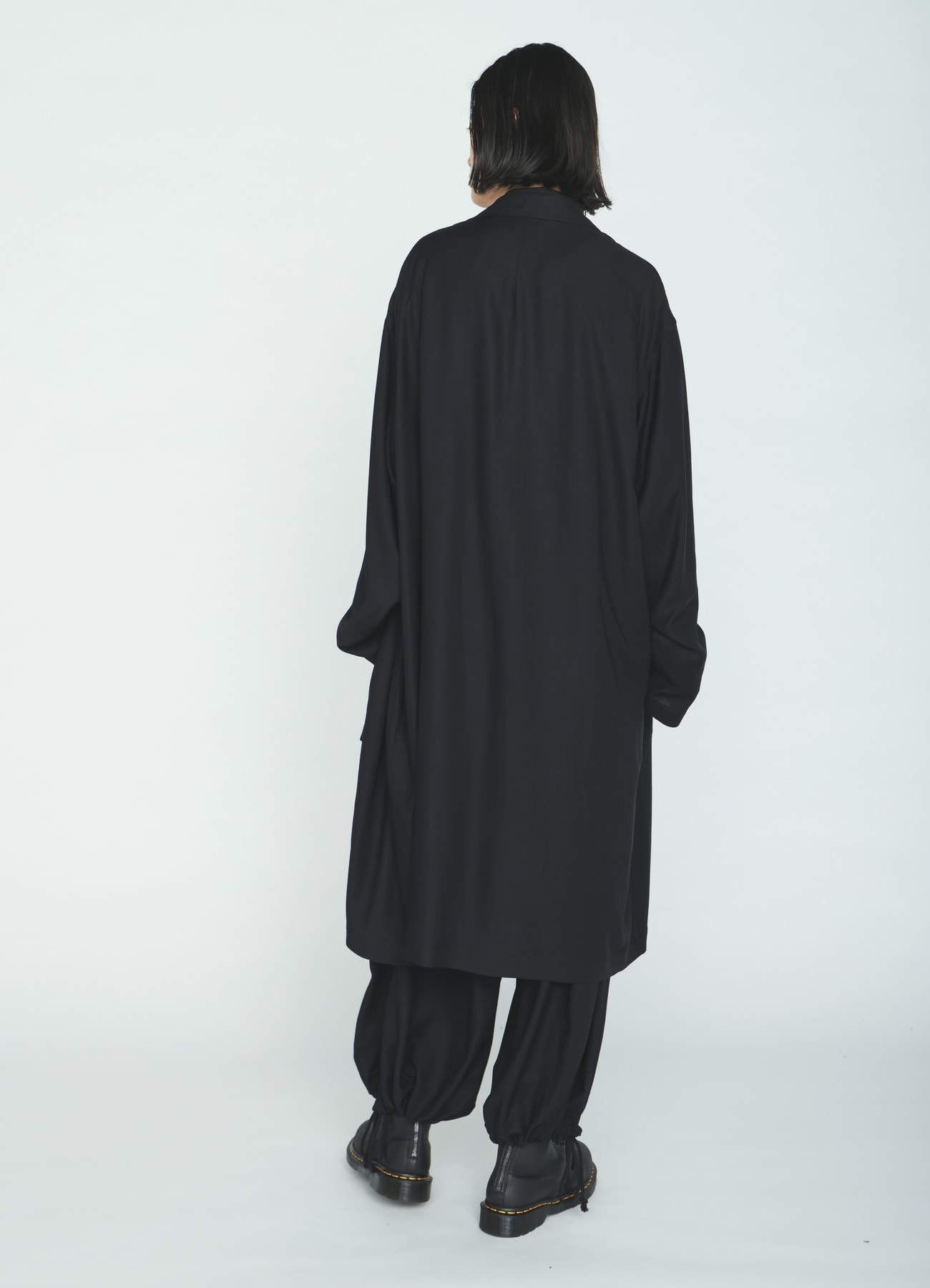 RAYON TWILL ONE-BUTTON LONG COAT