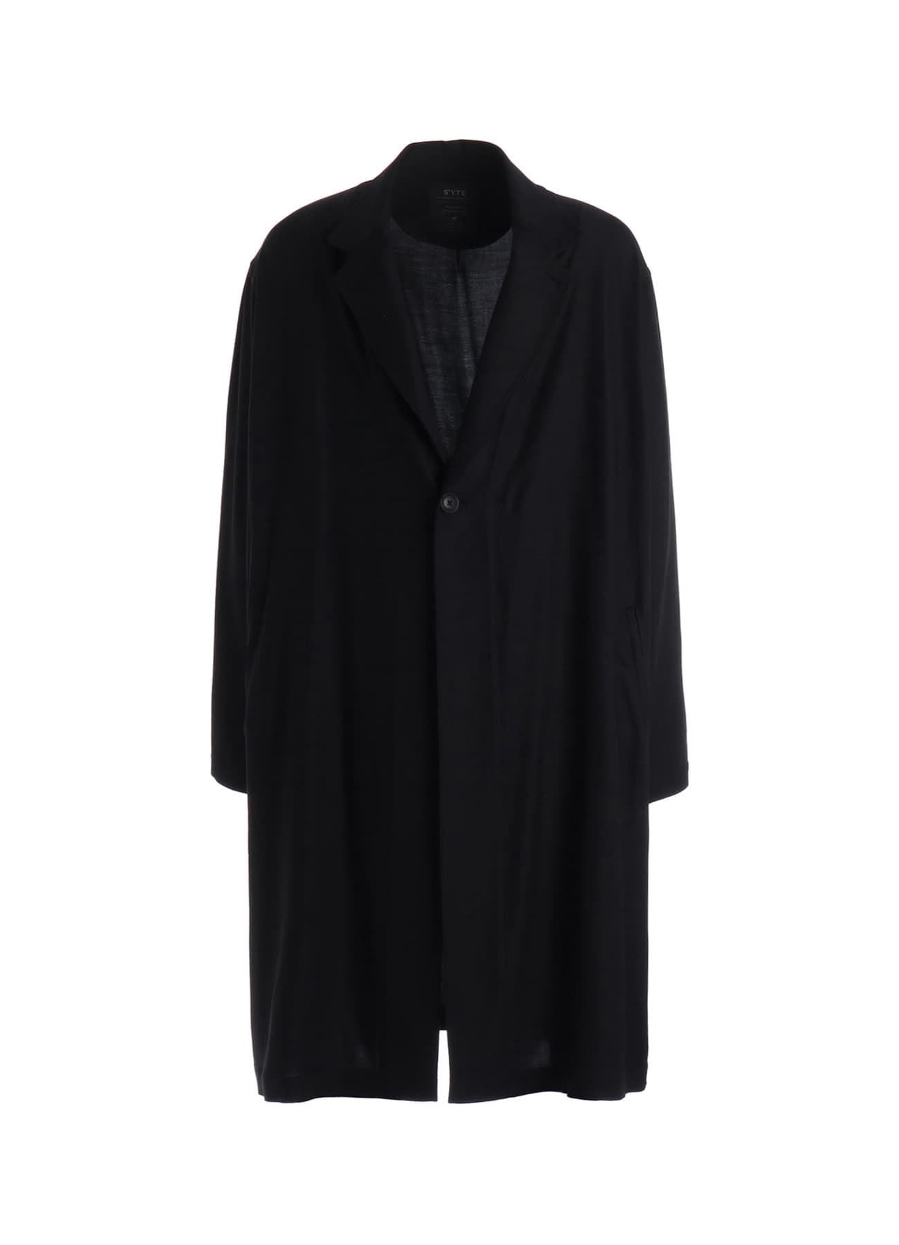 RAYON TWILL ONE-BUTTON LONG COAT