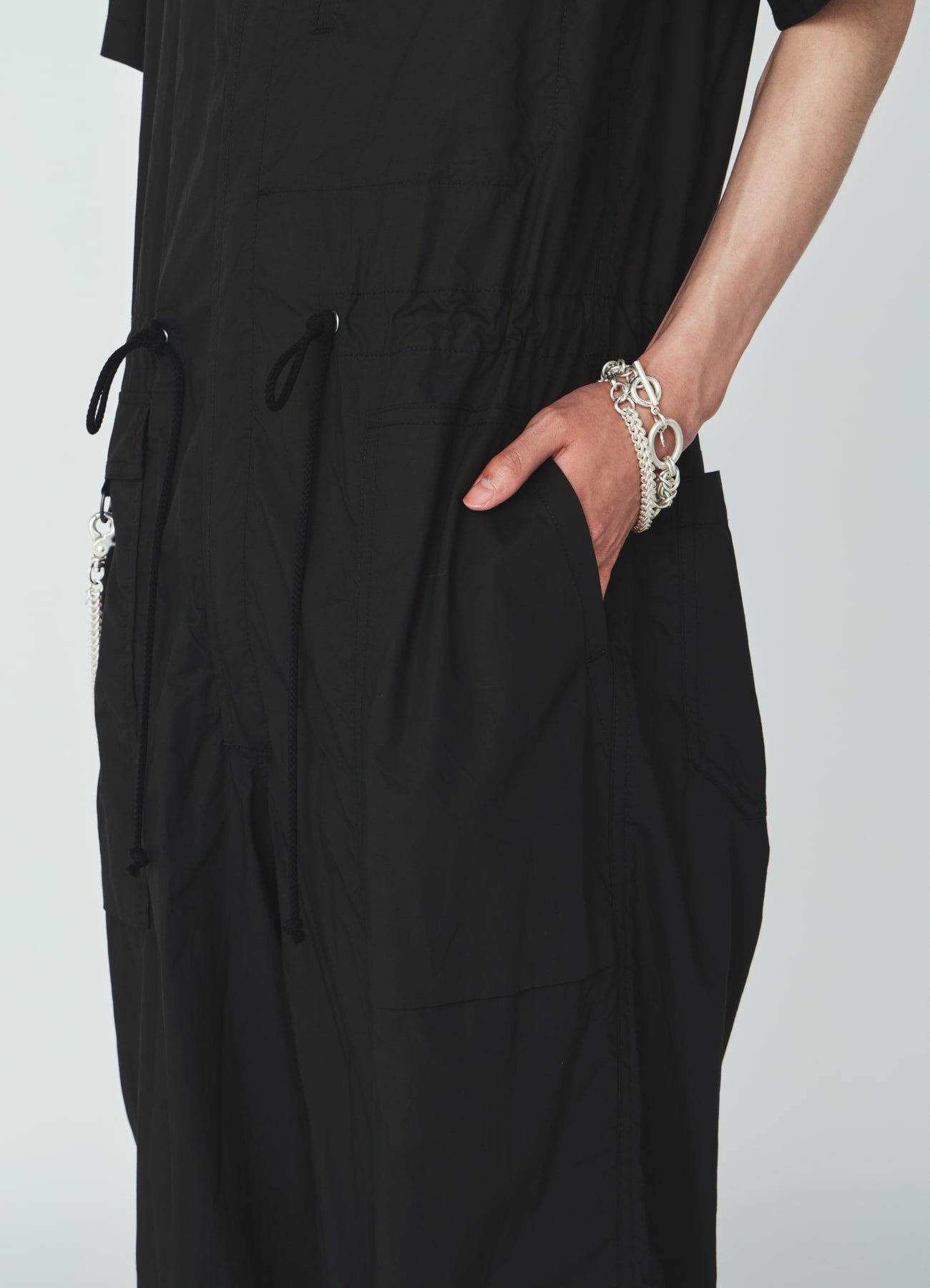 COTTON TYPEWRITER SHORT-SLEEVE JUMPSUIT