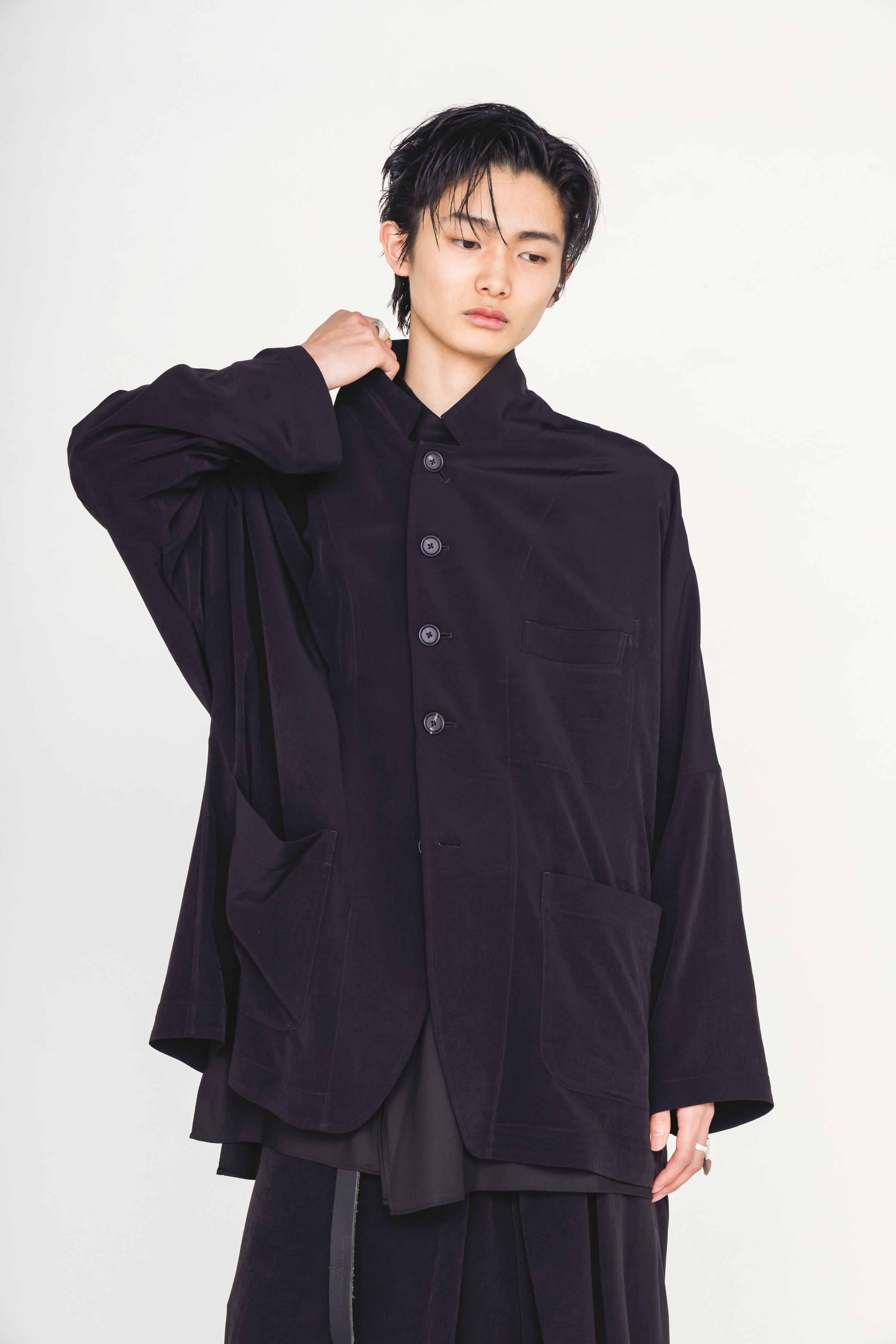 CREPE de CHINE RAGLAN SLEEVE JACKET