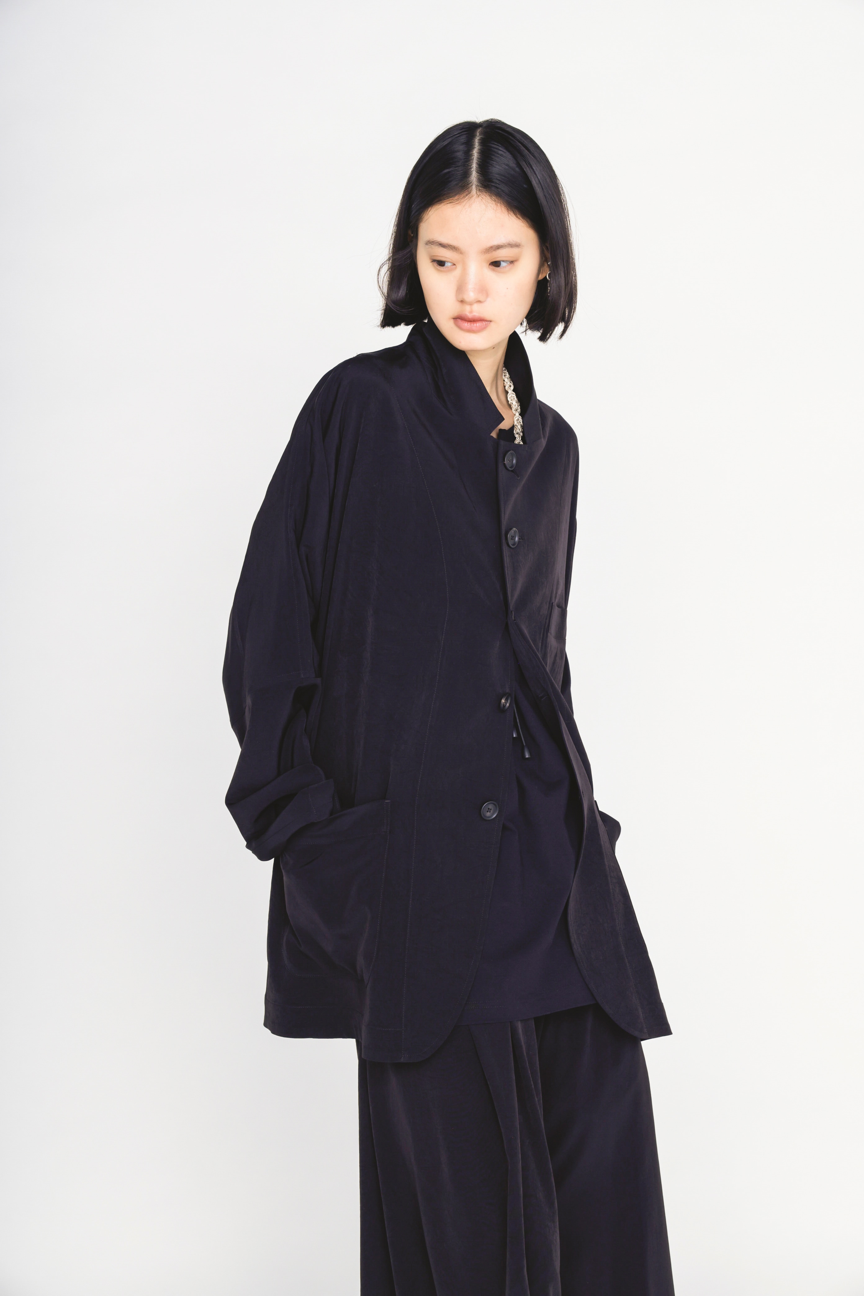 CREPE de CHINE RAGLAN SLEEVE JACKET