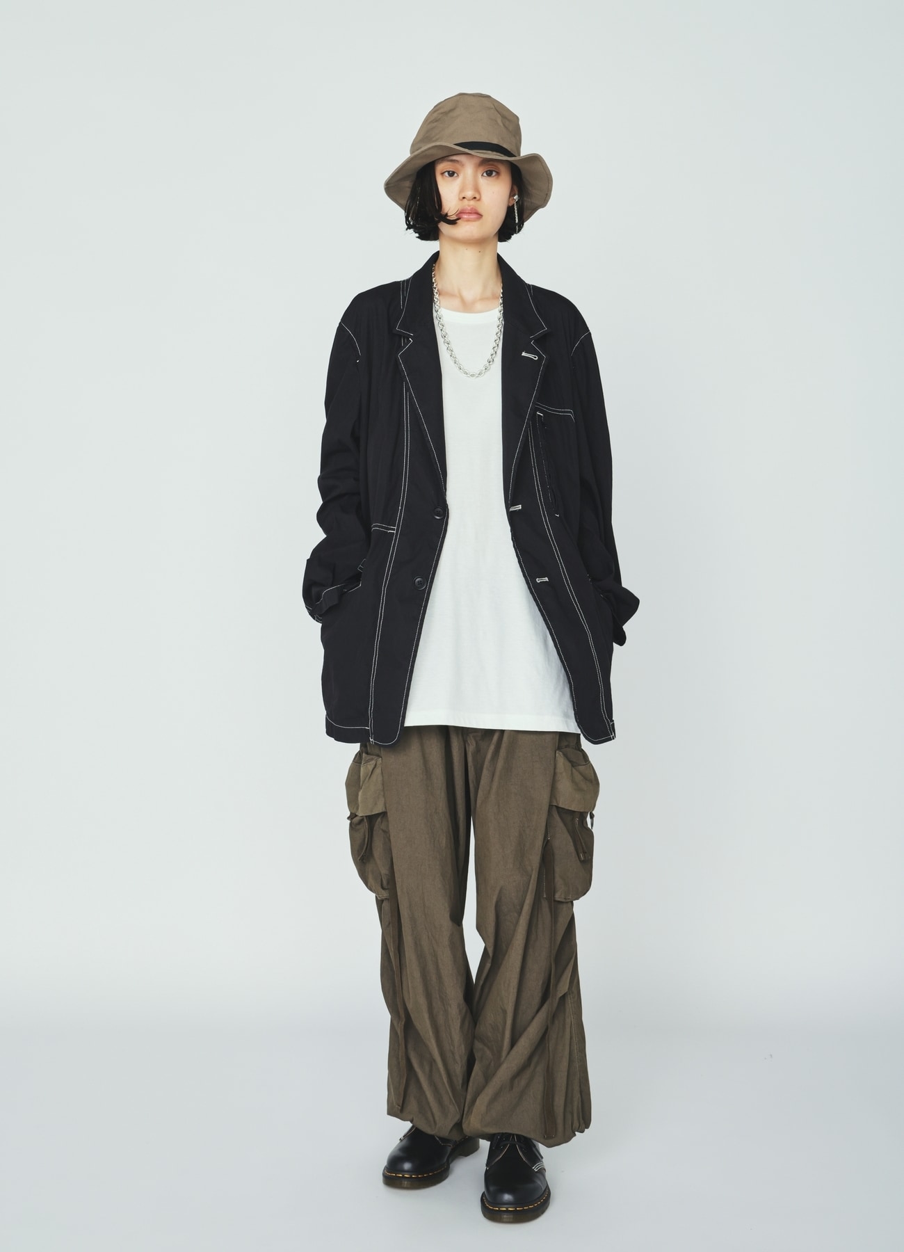 COTTON/NYLON WEATHER CLOTH ZIP-POCKET JACKET