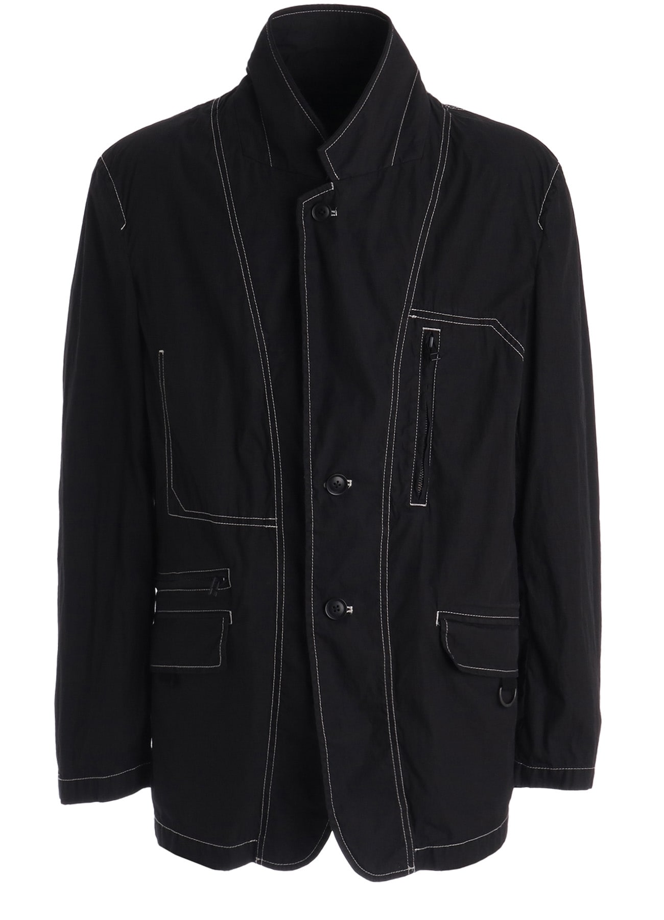 COTTON/NYLON WEATHER CLOTH ZIP-POCKET JACKET