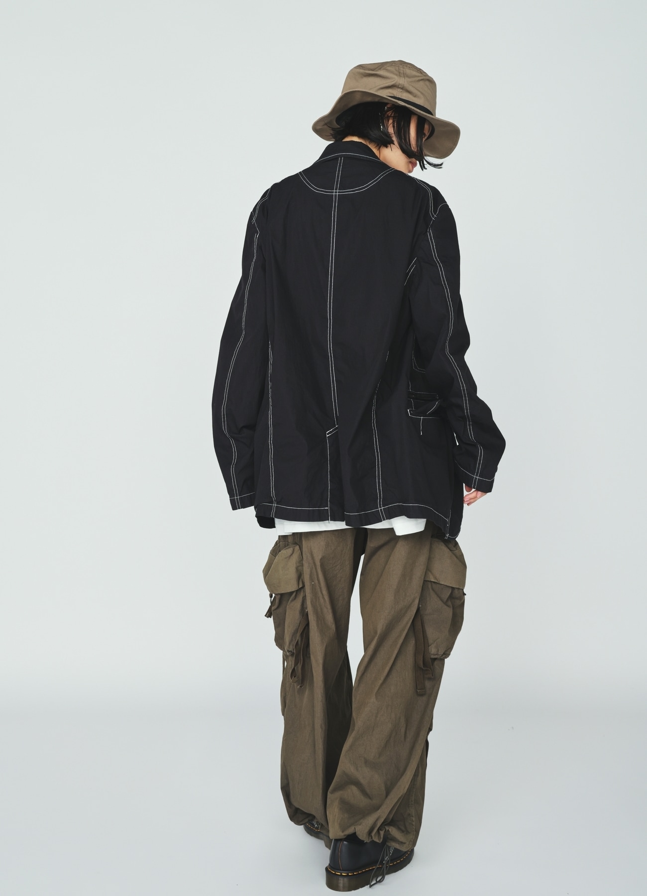 COTTON/NYLON WEATHER CLOTH ZIP-POCKET JACKET