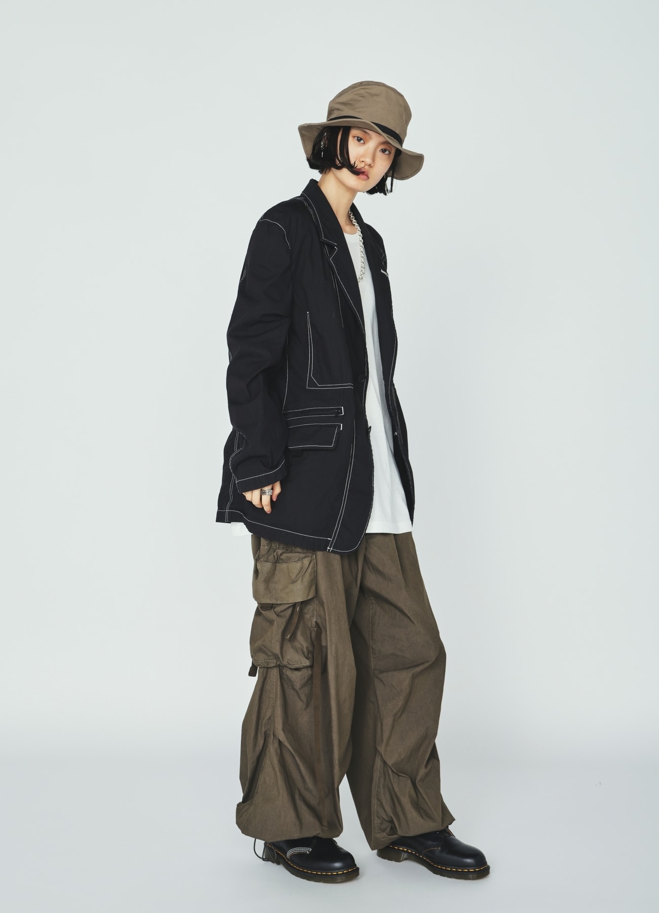 COTTON/NYLON WEATHER CLOTH ZIP-POCKET JACKET