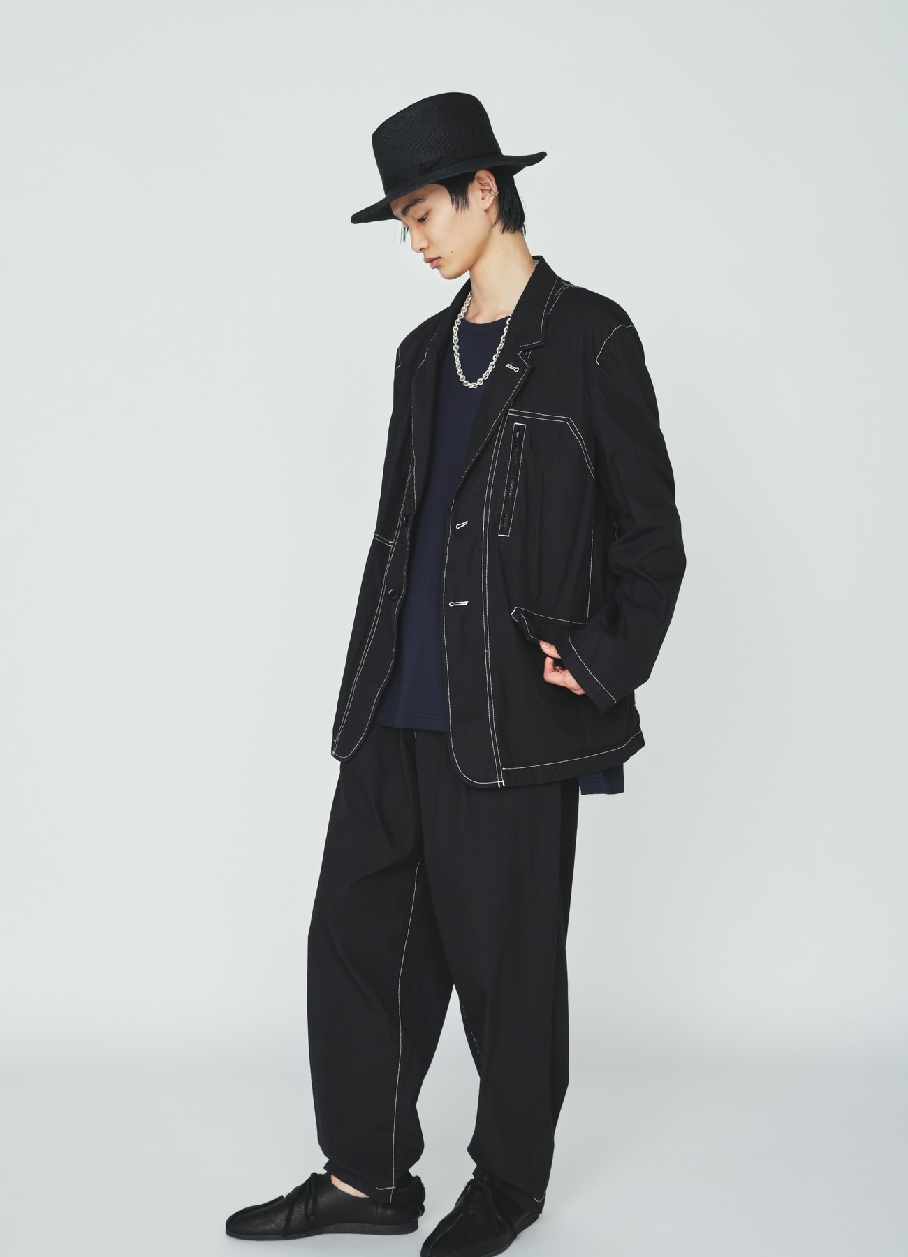 COTTON/NYLON WEATHER CLOTH ZIP-POCKET JACKET