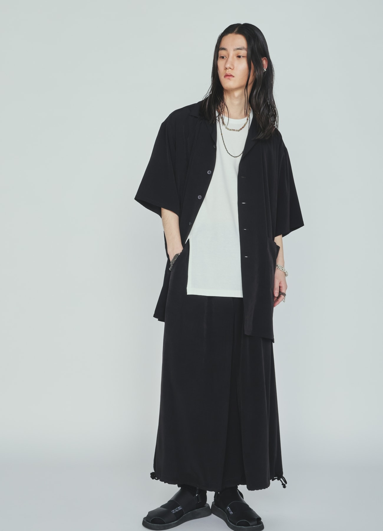 CREPE de CHINE HAKAMA BALLOON PANTS