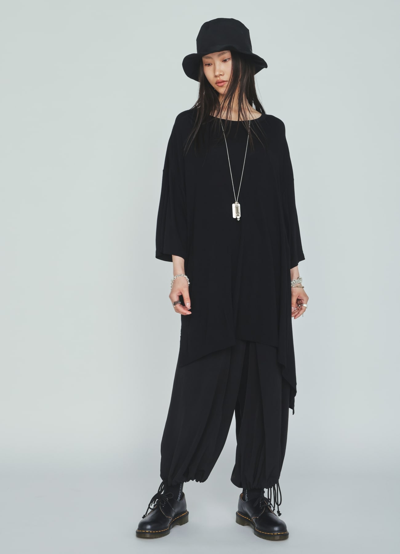 CREPE de CHINE HAKAMA BALLOON PANTS