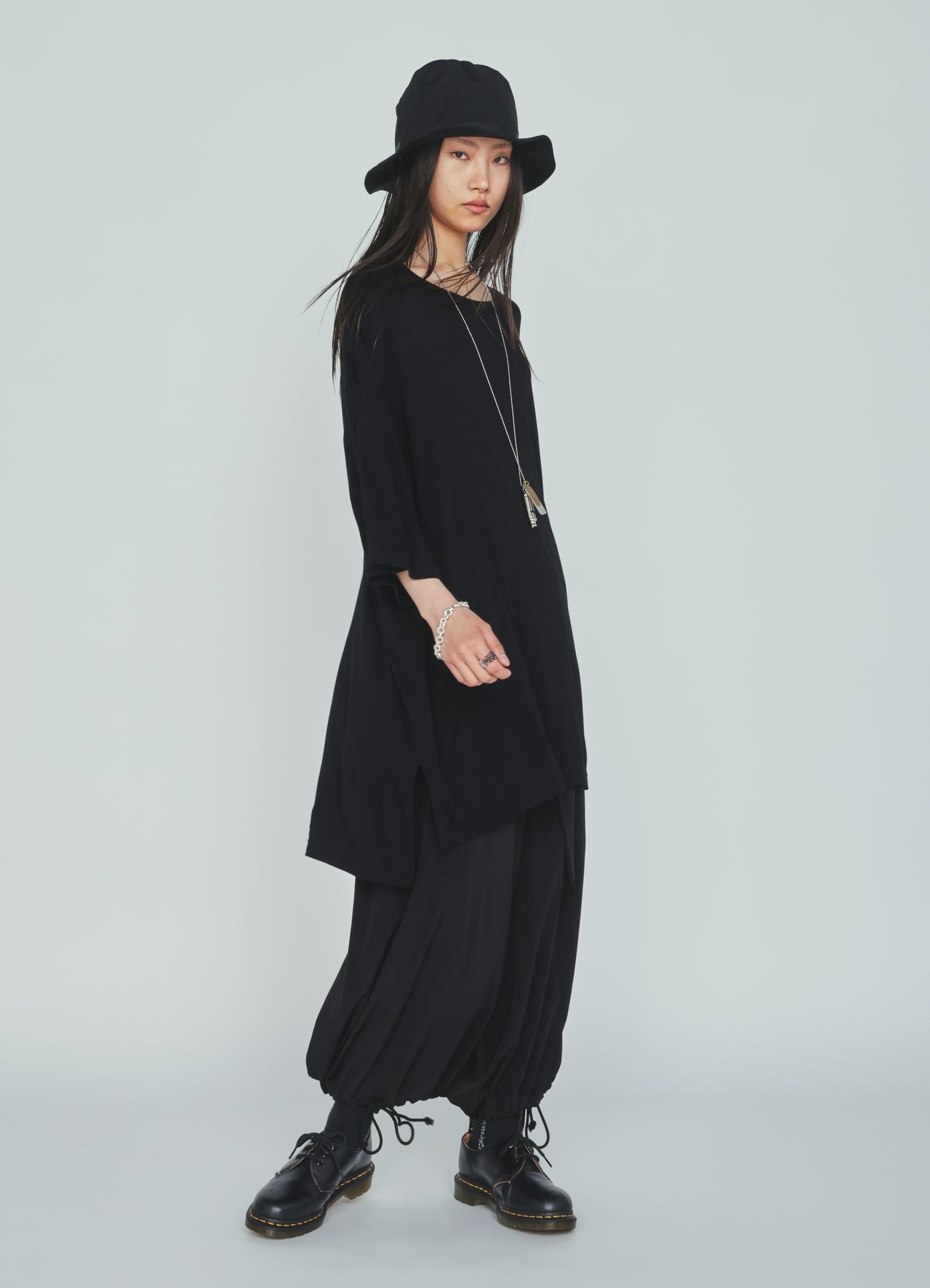 CREPE de CHINE HAKAMA BALLOON PANTS