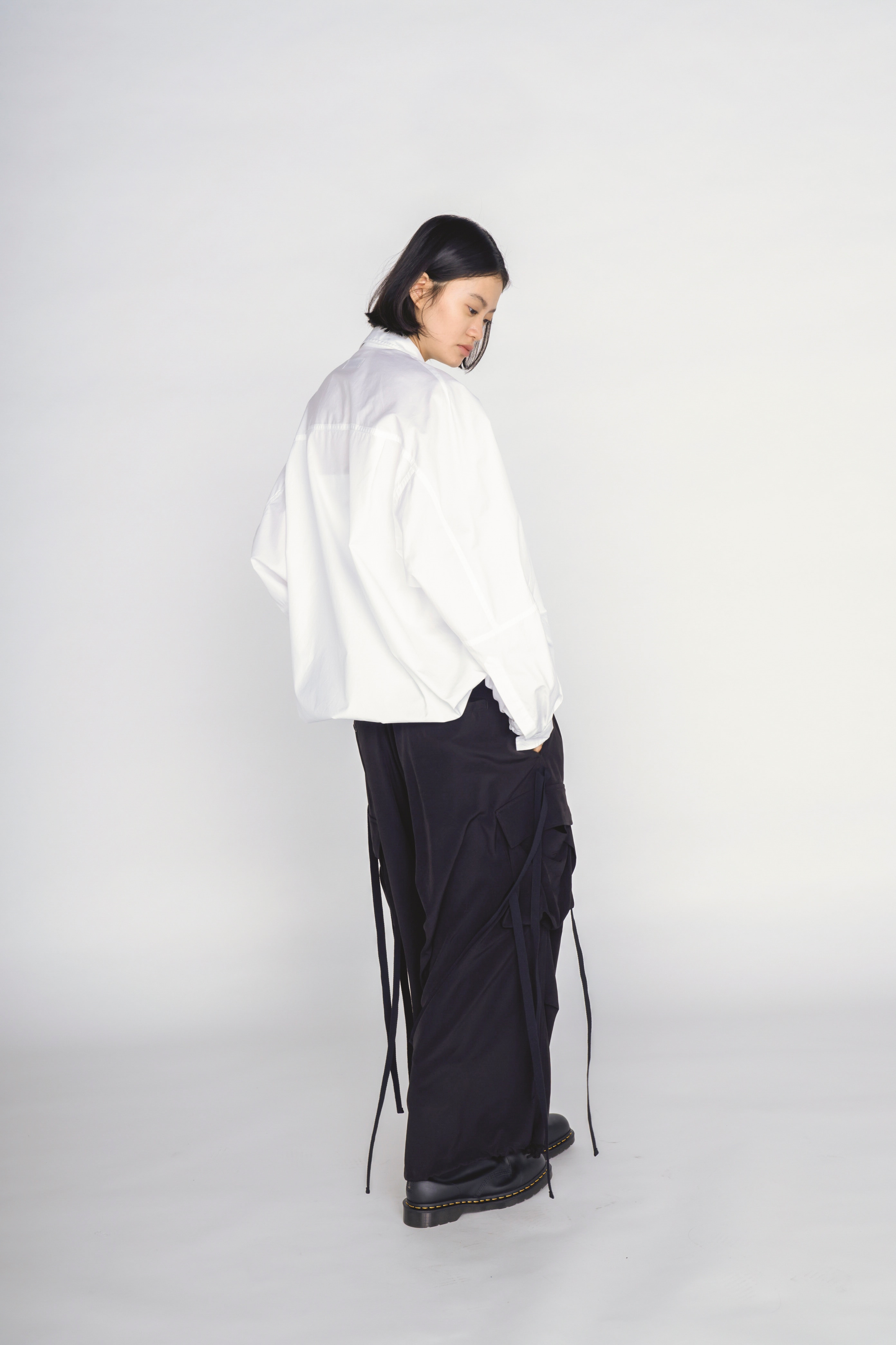 CREPE de CHINE STRAP TECHNO PANTS