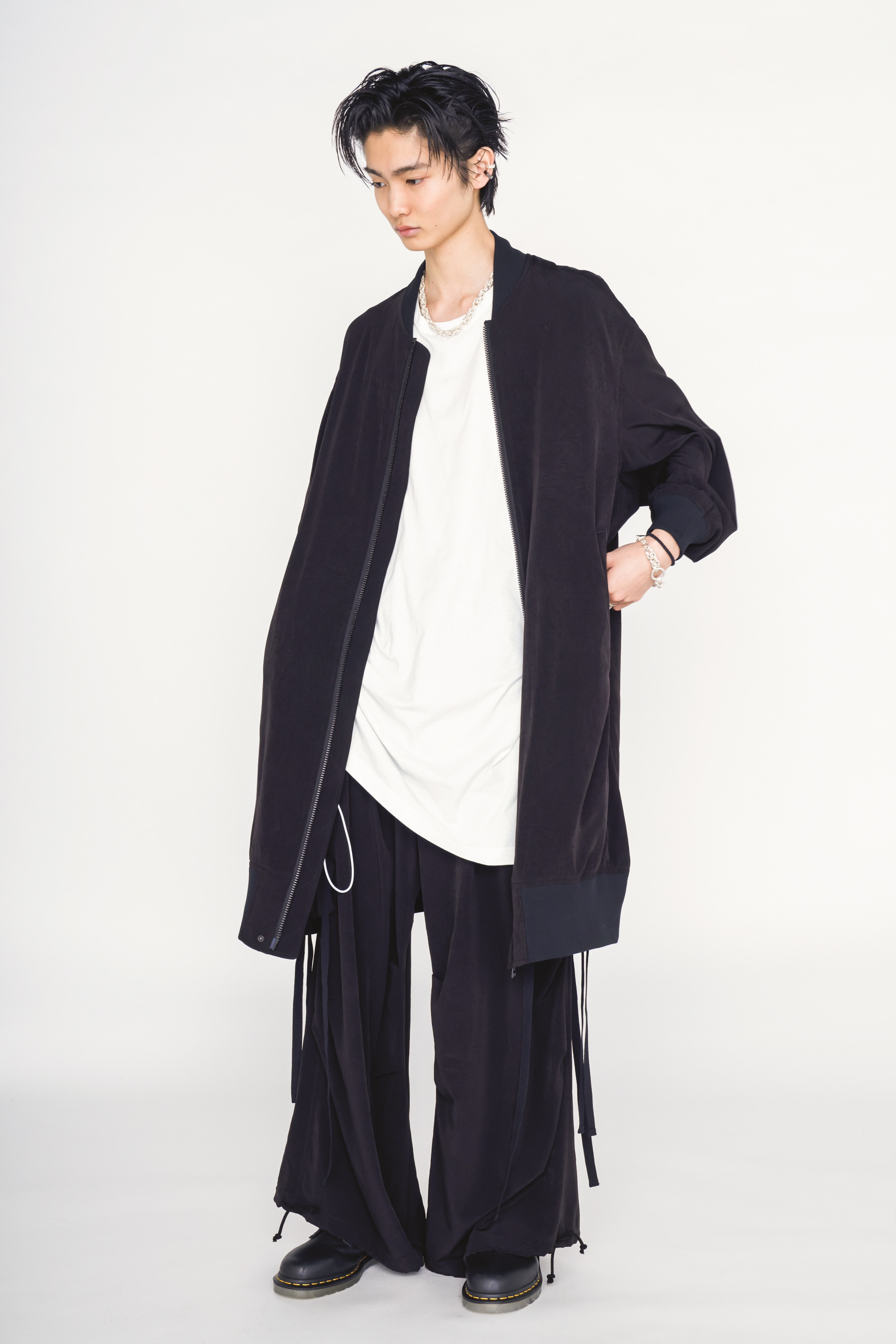 CREPE de CHINE STRAP TECHNO PANTS