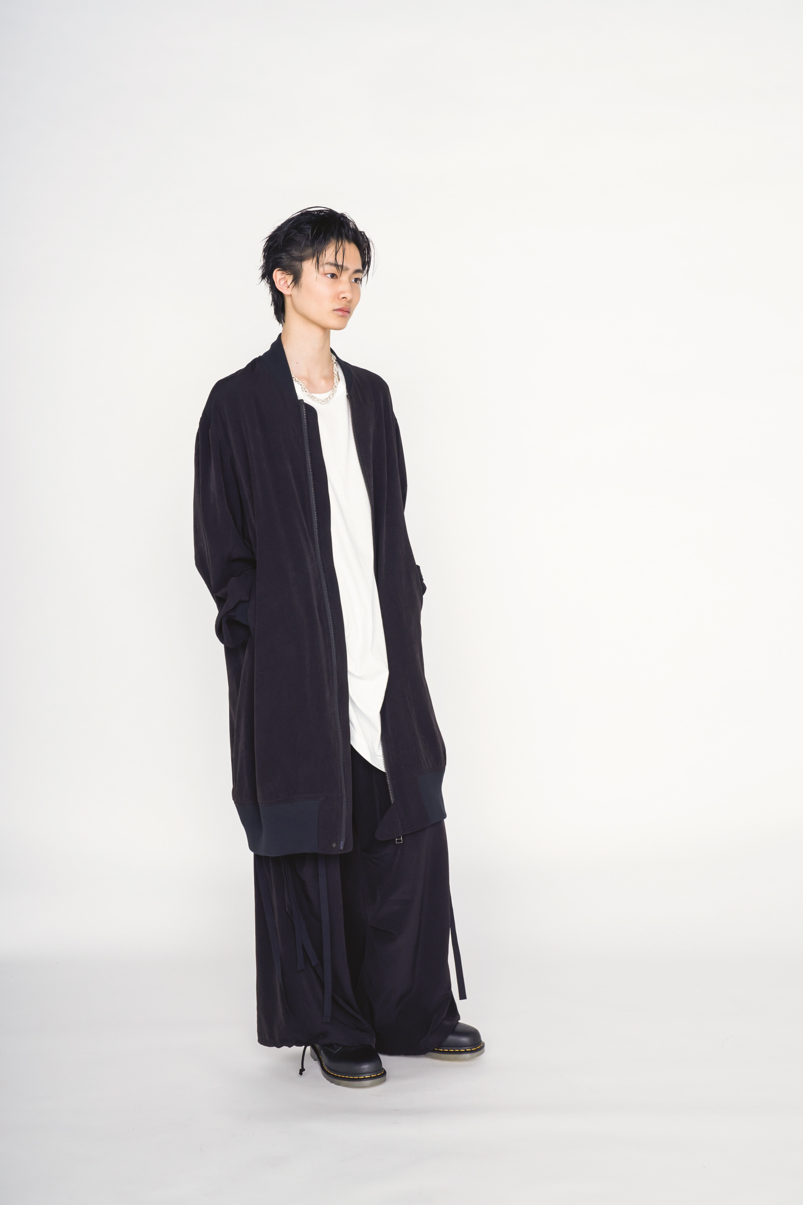 CREPE de CHINE STRAP TECHNO PANTS