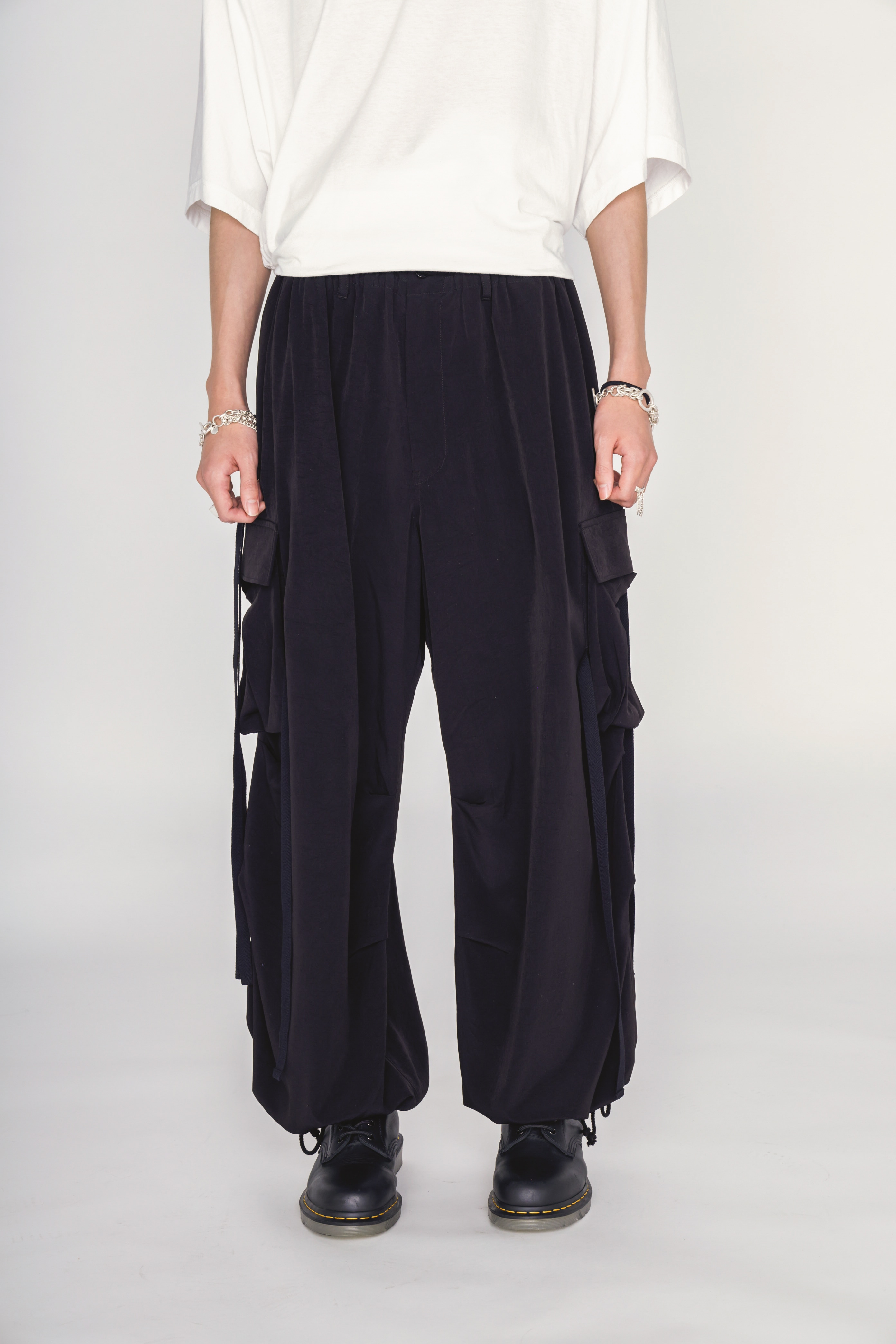 CREPE de CHINE STRAP TECHNO PANTS