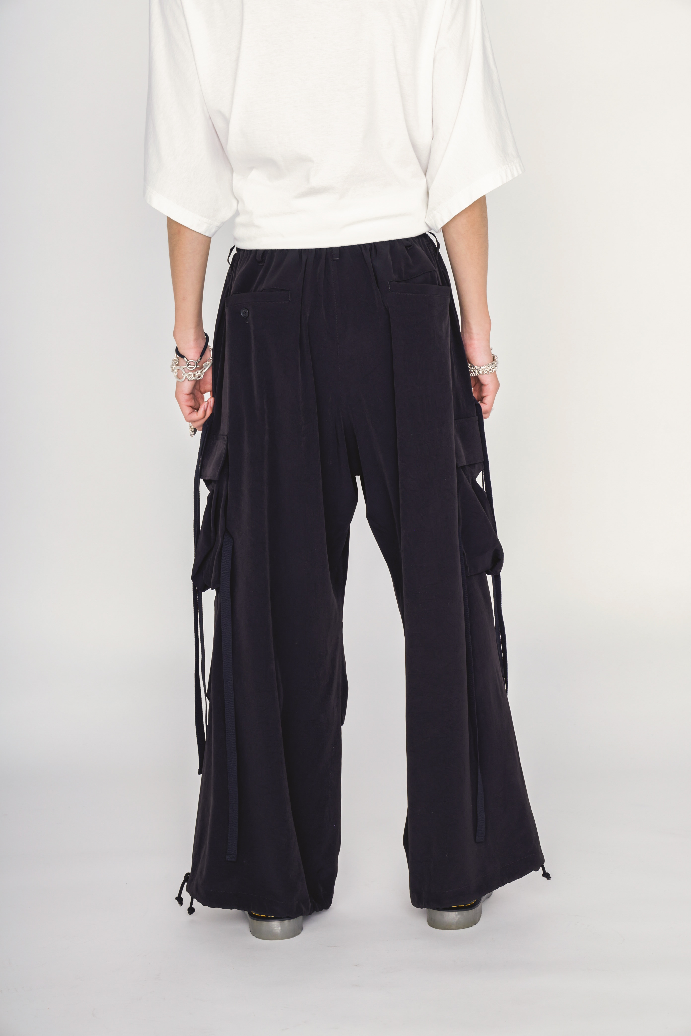 CREPE de CHINE STRAP TECHNO PANTS