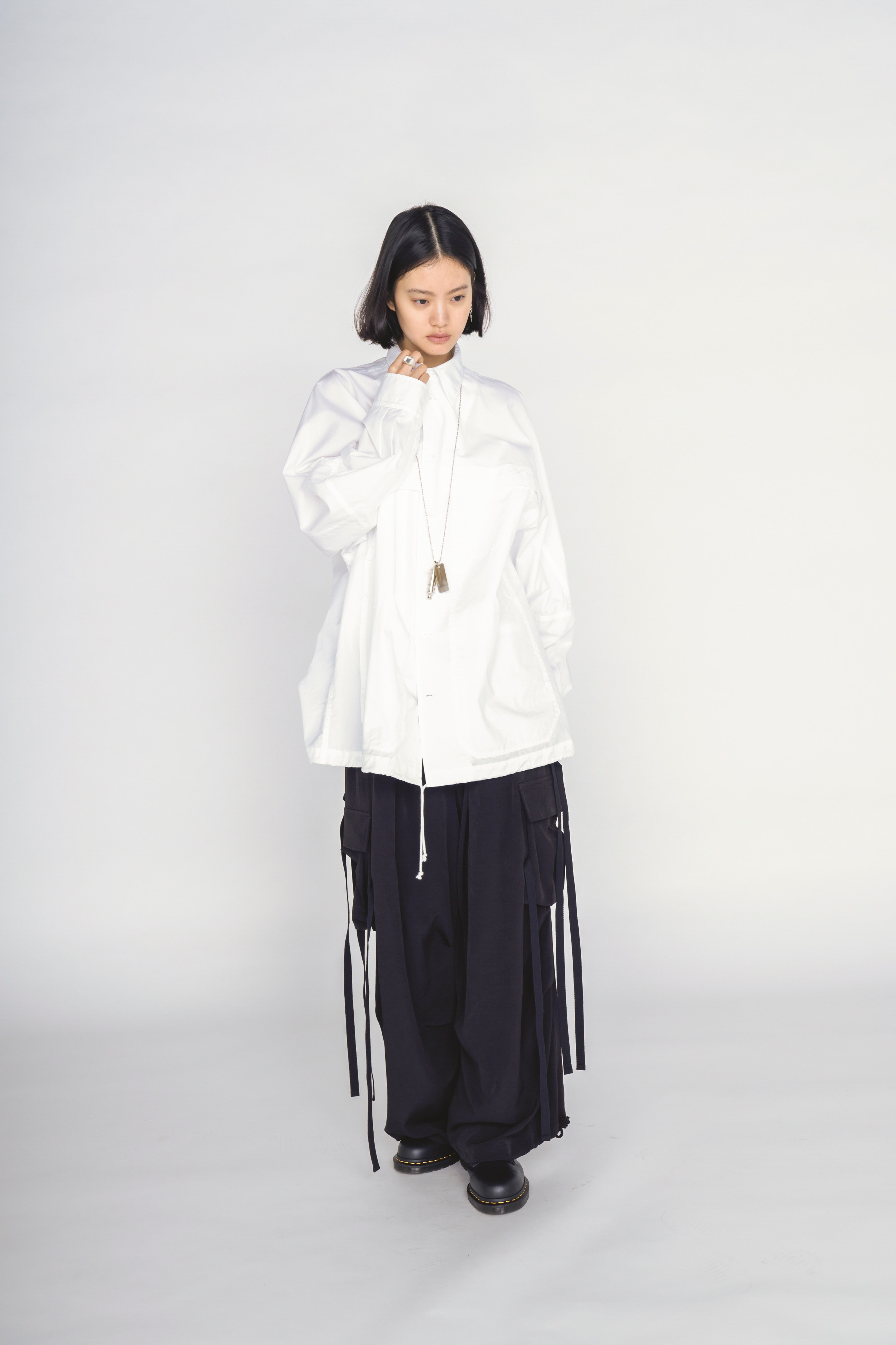 CREPE de CHINE STRAP TECHNO PANTS