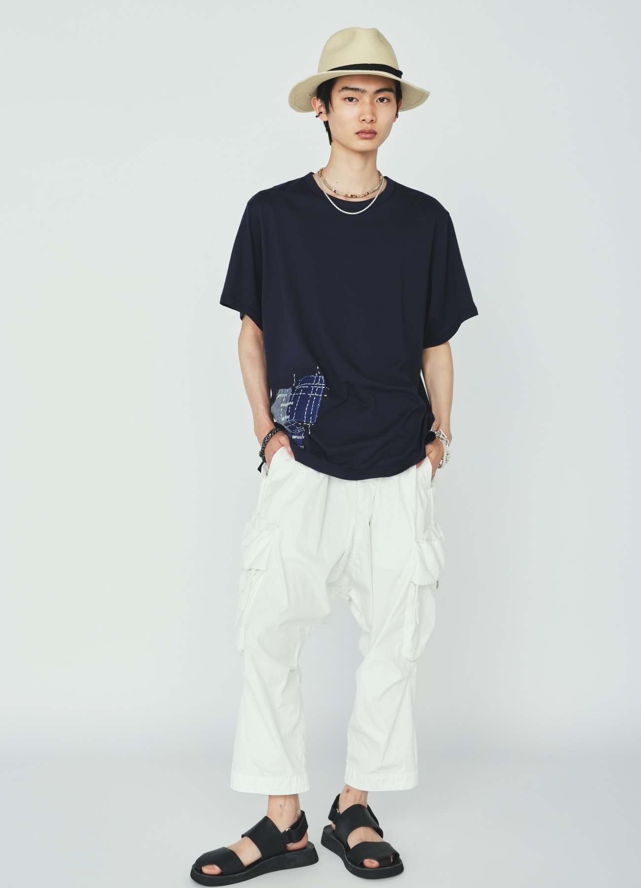 COTTON/NYLON WEATHER CLOTH SAROUEL PANTS WITH GUSSETED POCKETS