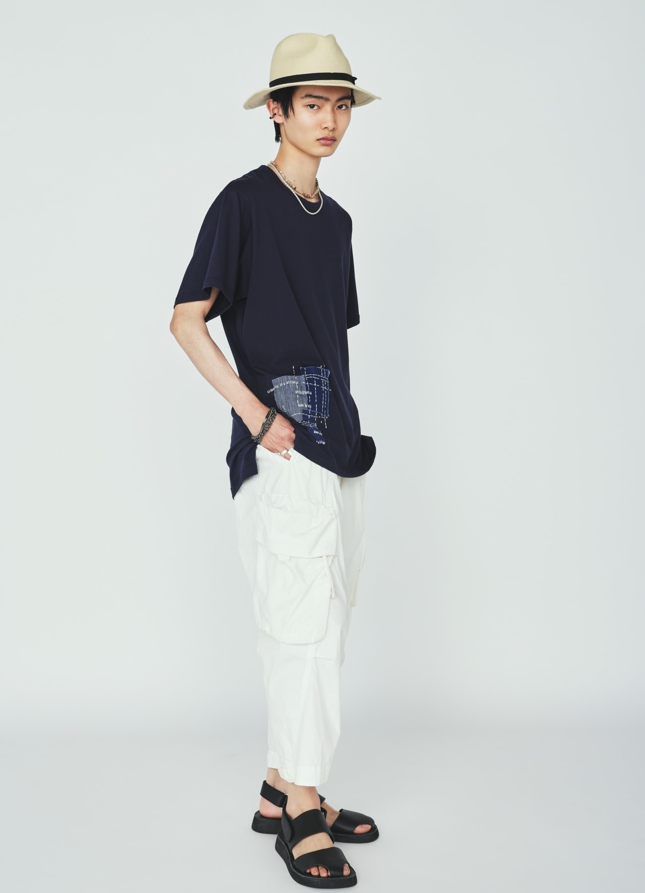 COTTON/NYLON WEATHER CLOTH SAROUEL PANTS WITH GUSSETED POCKETS