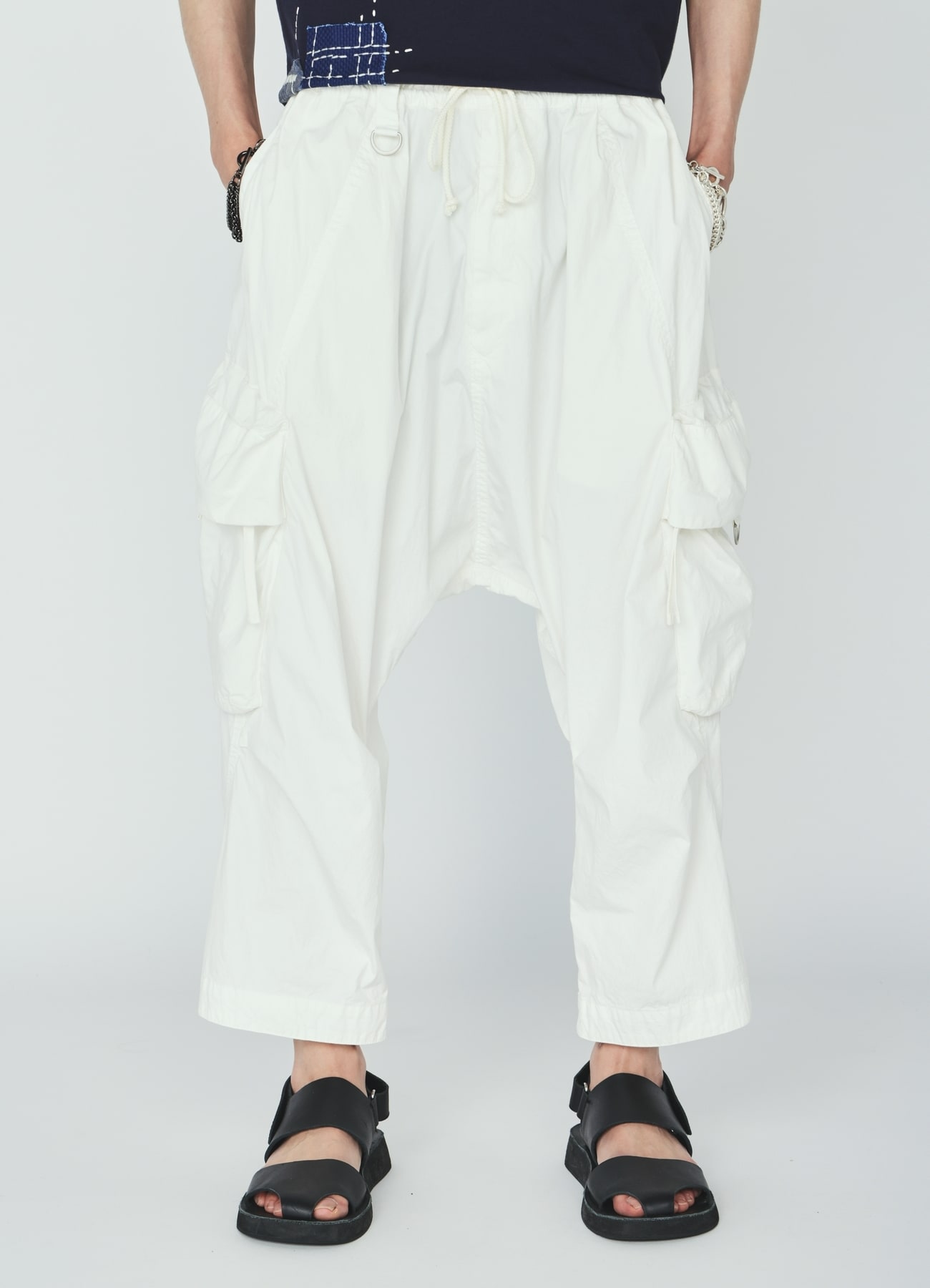 COTTON/NYLON WEATHER CLOTH SAROUEL PANTS WITH GUSSETED POCKETS