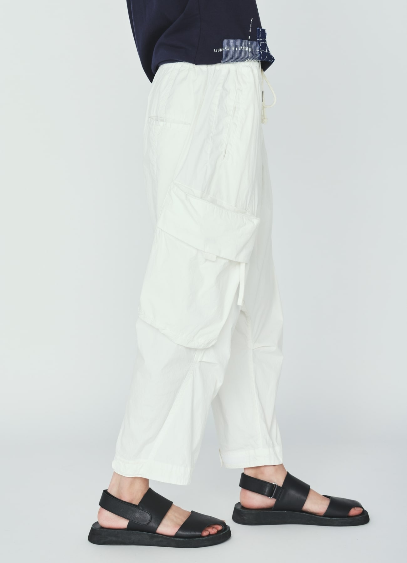 COTTON/NYLON WEATHER CLOTH SAROUEL PANTS WITH GUSSETED POCKETS