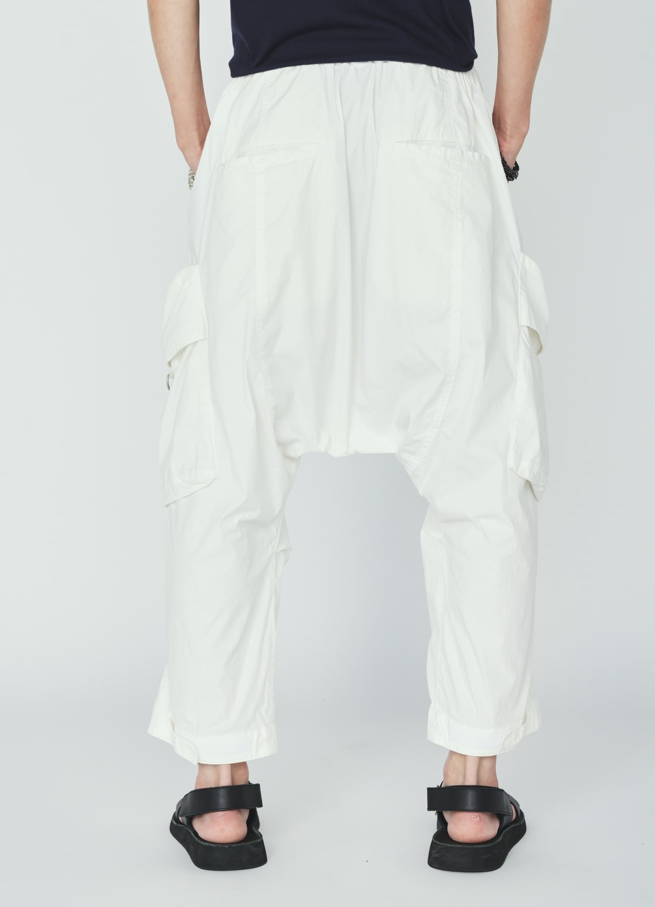 COTTON/NYLON WEATHER CLOTH SAROUEL PANTS WITH GUSSETED POCKETS