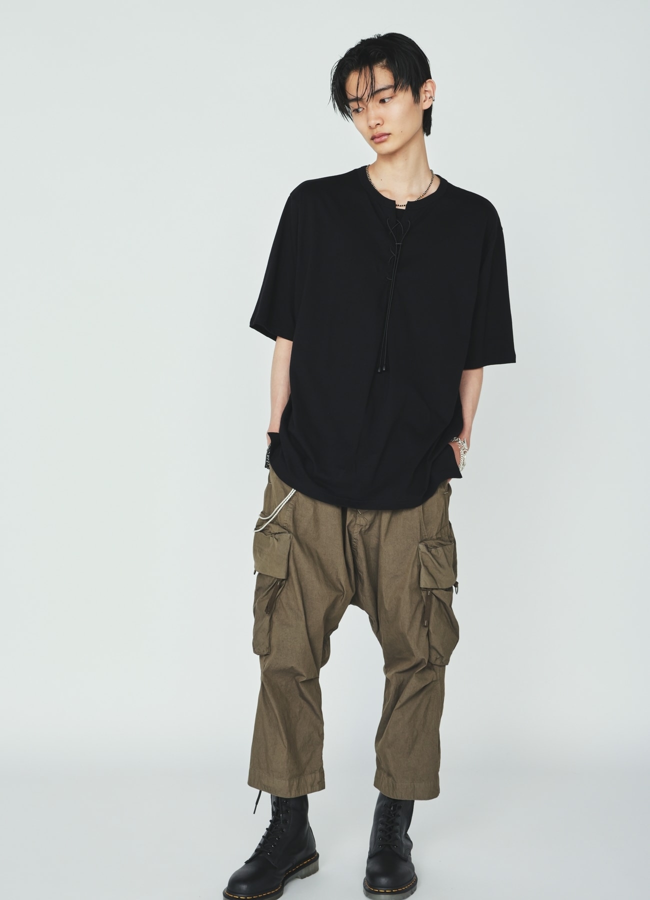 COTTON/NYLON WEATHER CLOTH SAROUEL PANTS WITH GUSSETED POCKETS