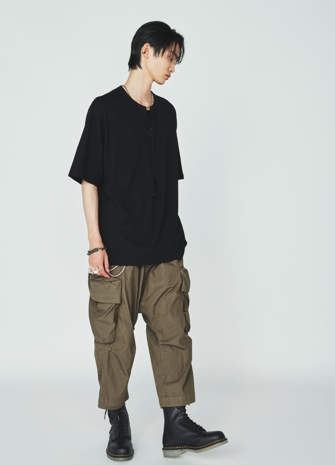 COTTON/NYLON WEATHER CLOTH SAROUEL PANTS WITH GUSSETED POCKETS