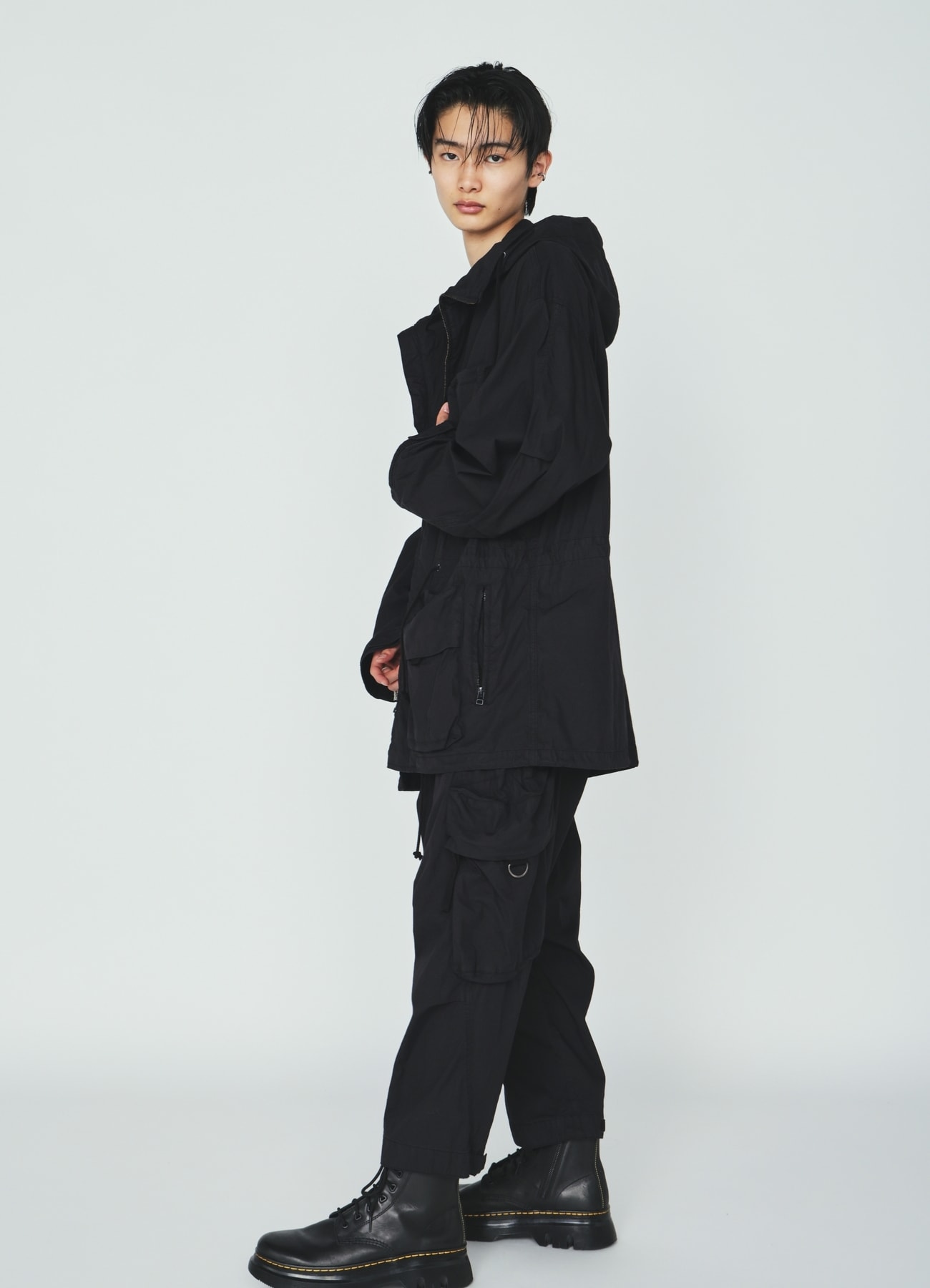 COTTON/NYLON WEATHER CLOTH SAROUEL PANTS WITH GUSSETED POCKETS