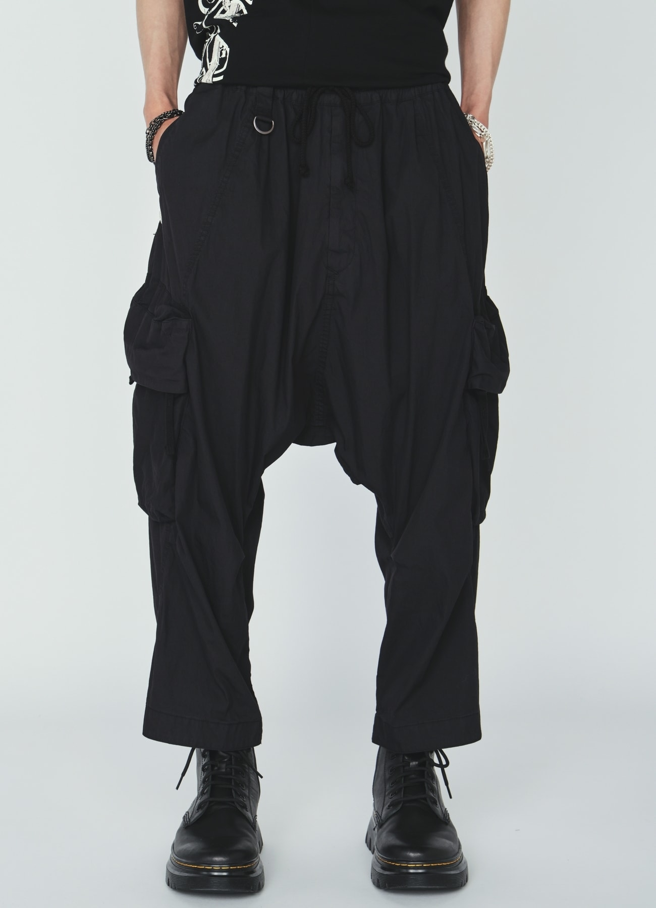 COTTON/NYLON WEATHER CLOTH SAROUEL PANTS WITH GUSSETED POCKETS