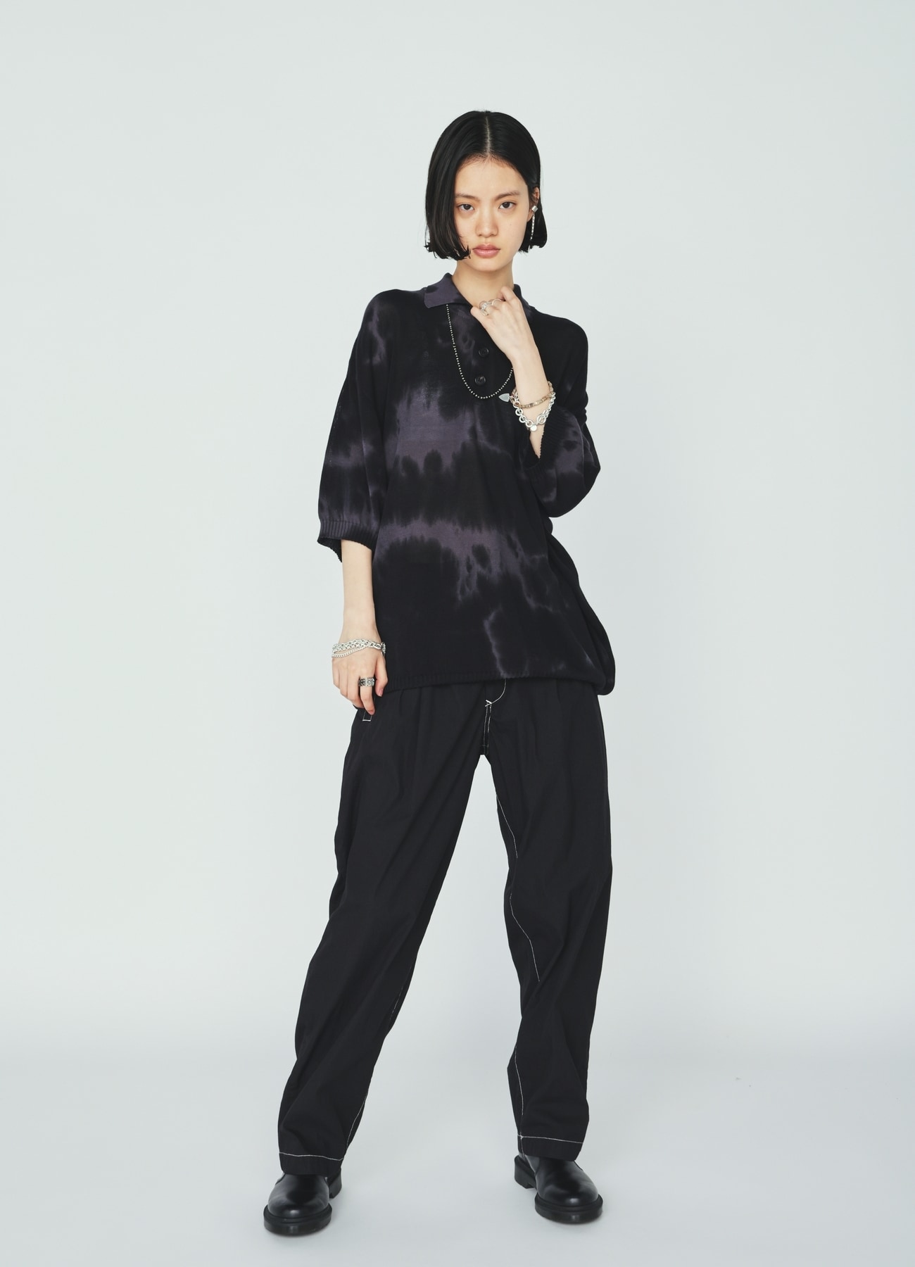 COTTON/NYLON WEATHER CLOTH TAPERED PANTS