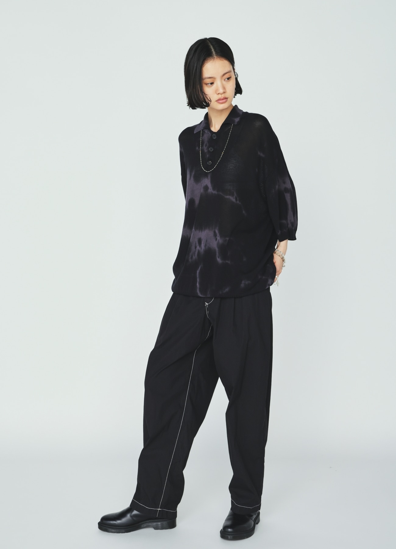 COTTON/NYLON WEATHER CLOTH TAPERED PANTS