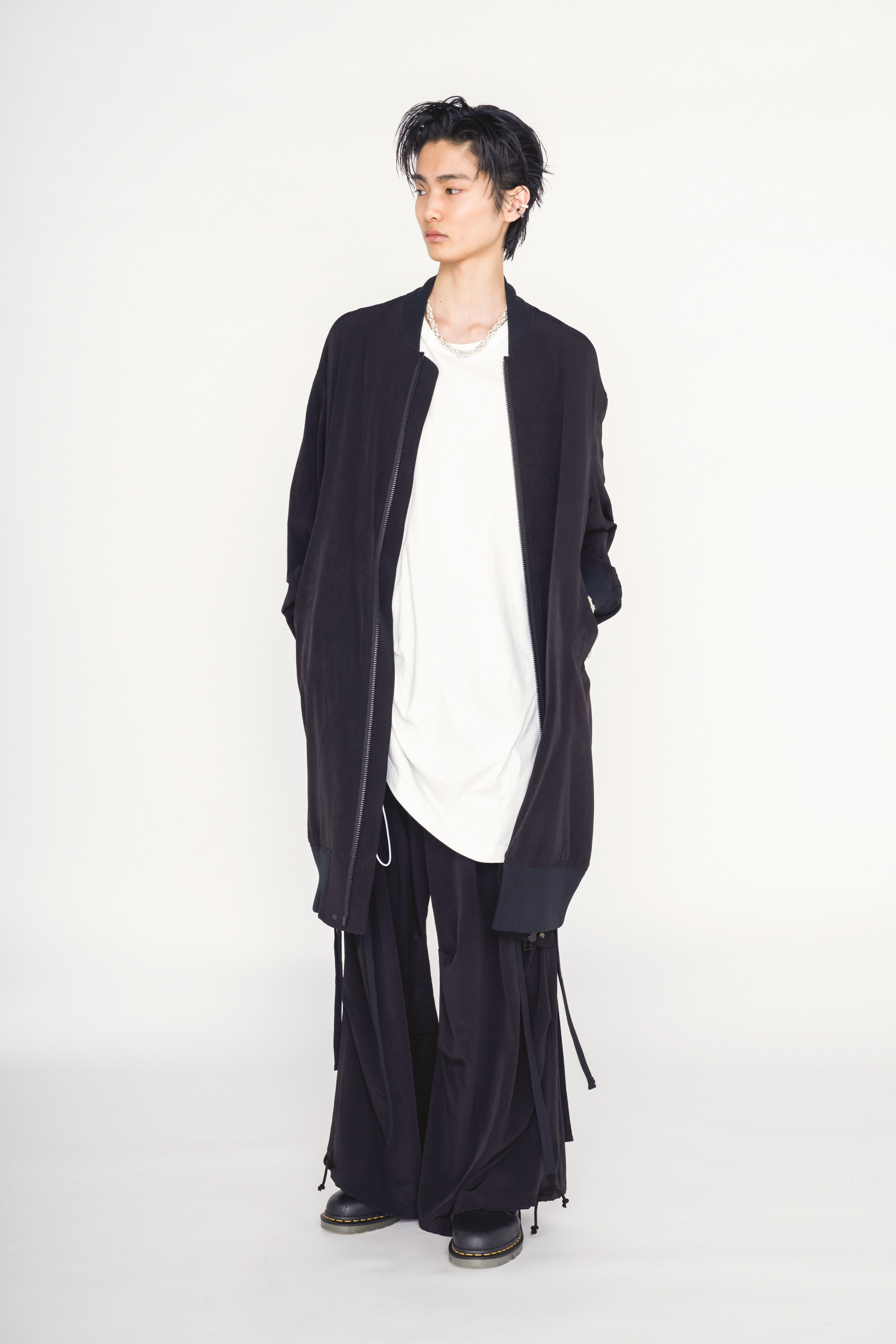 CREPE de CHINE LONG BOMBER JACKET