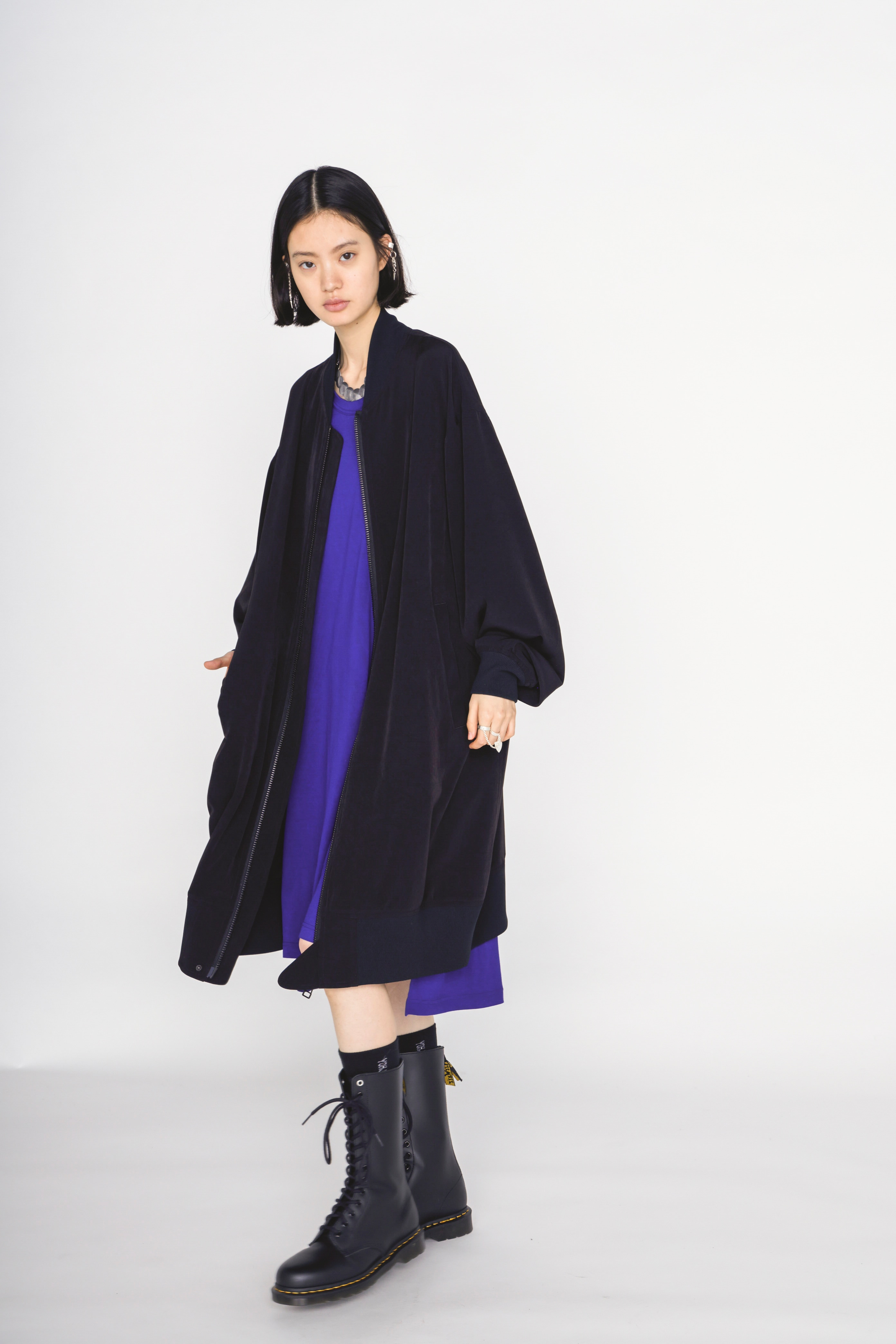 CREPE de CHINE LONG BOMBER JACKET