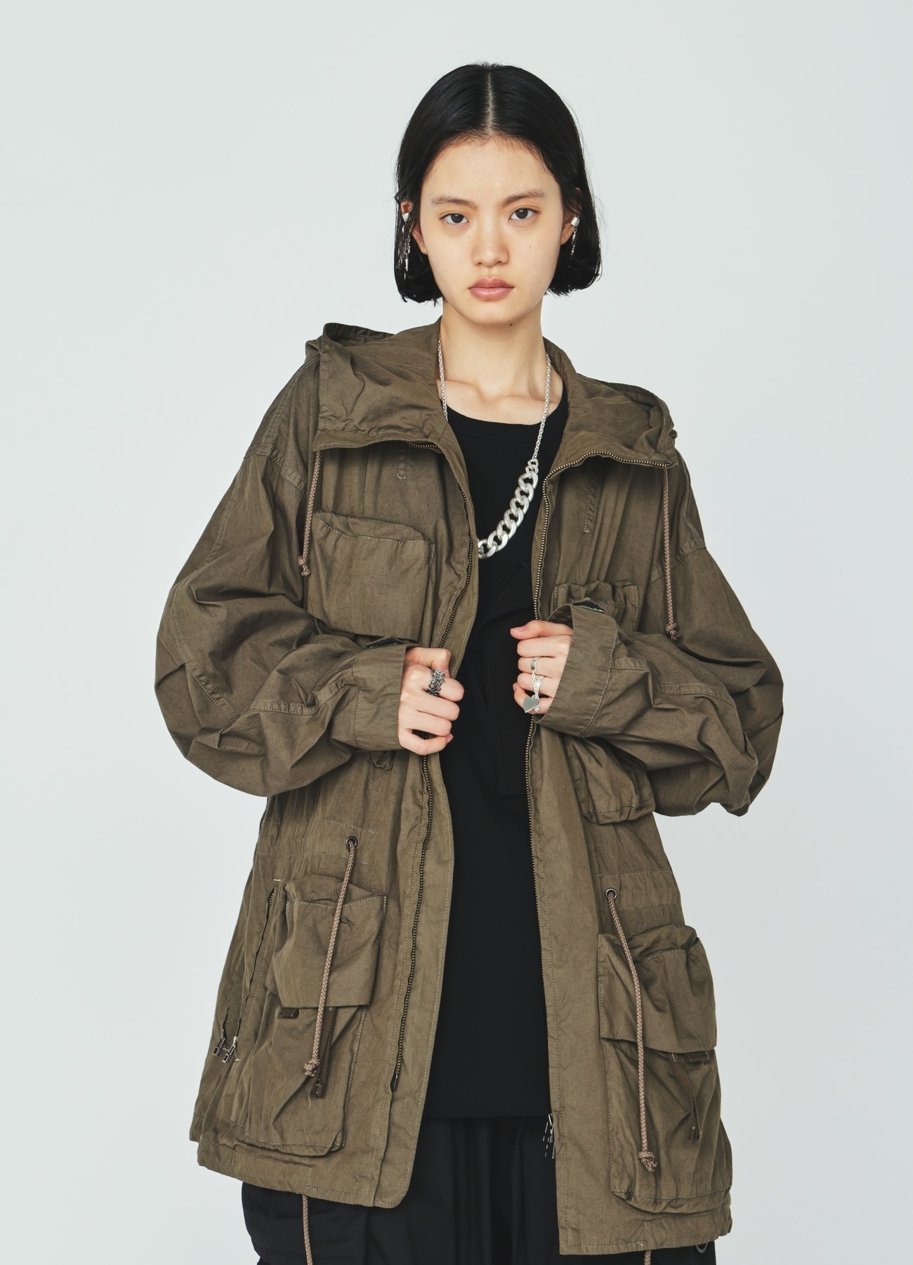 COTTON/NYLON WEATHER CLOTH 6-POCKET MOUNTAIN PARKA