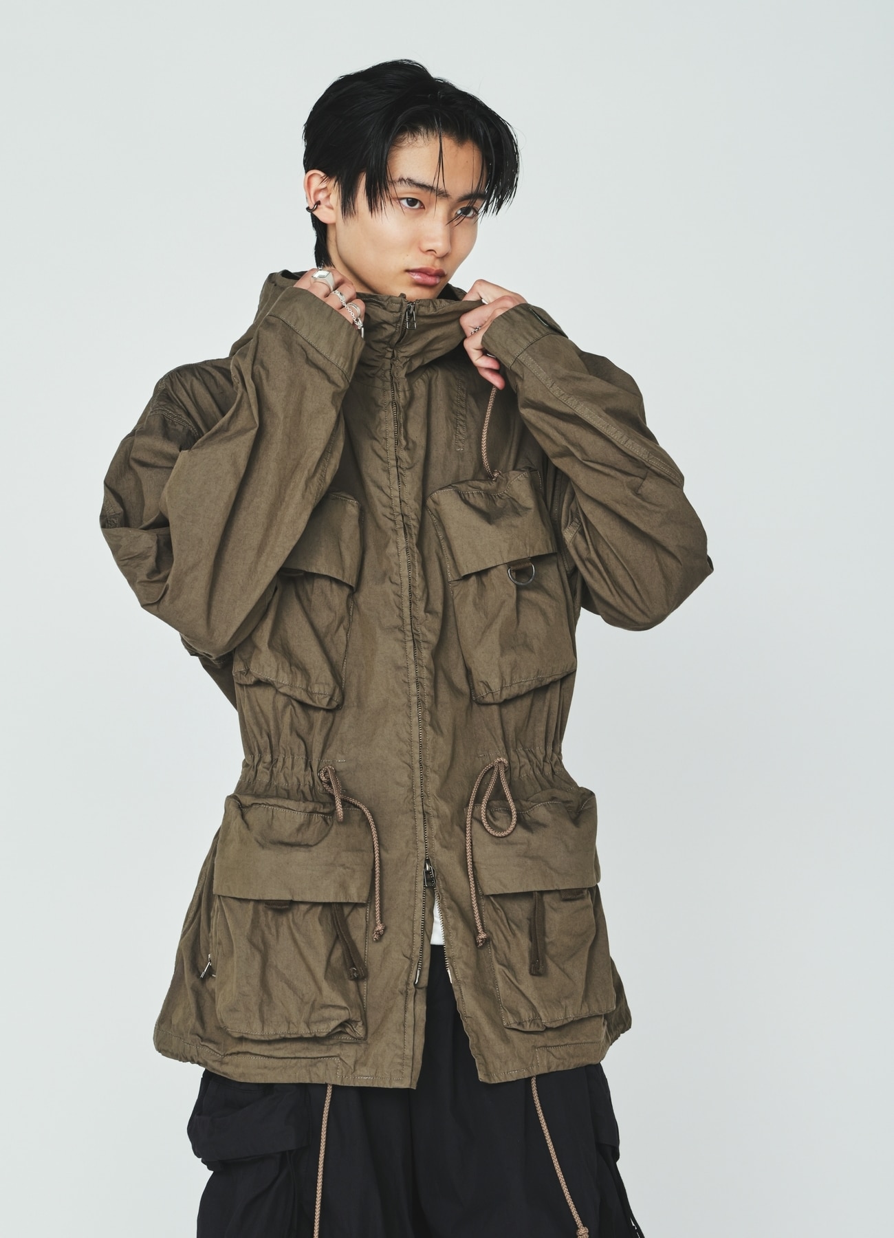 COTTON/NYLON WEATHER CLOTH 6-POCKET MOUNTAIN PARKA