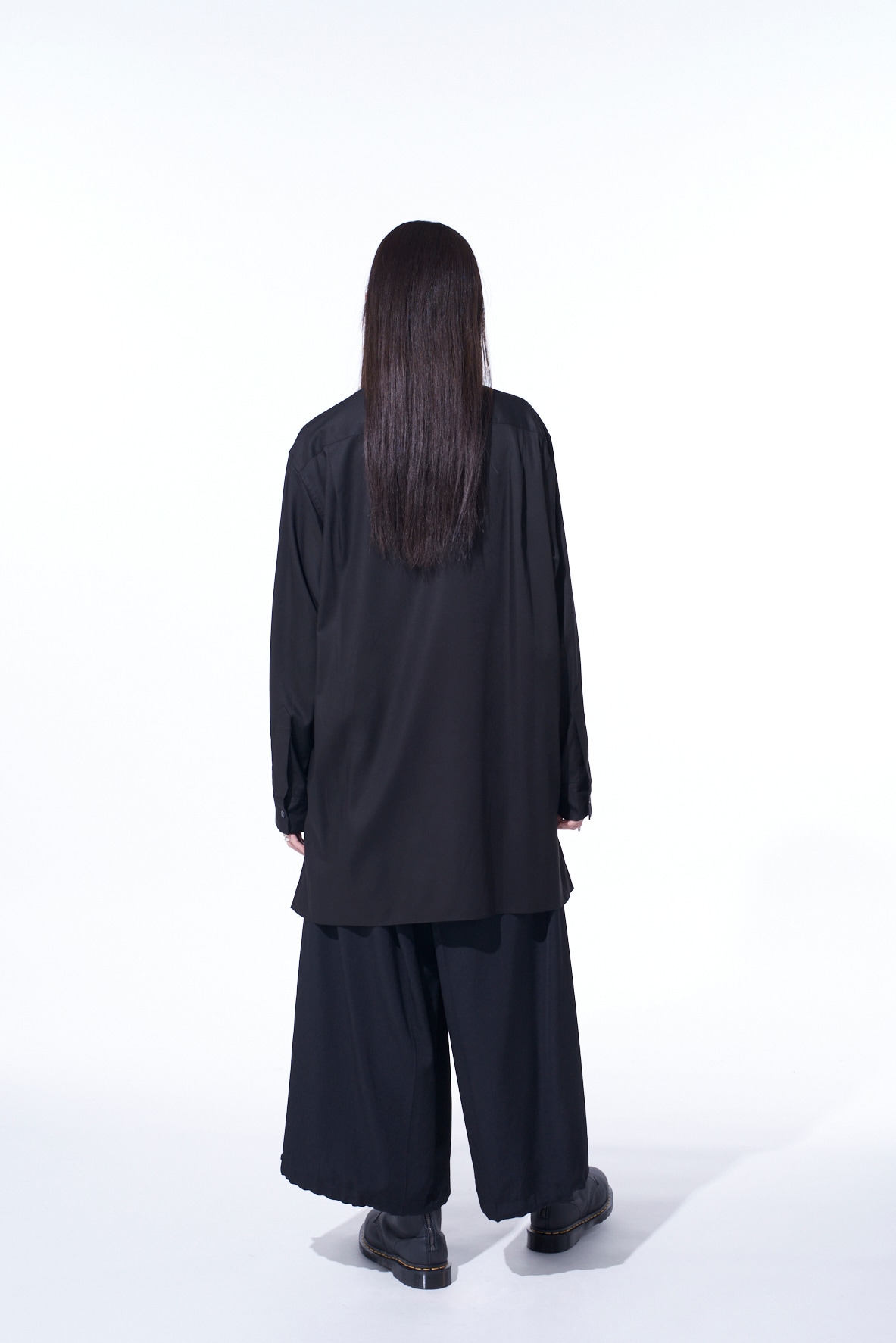 RAYON TWILL DRAPED FRONT SHIRT