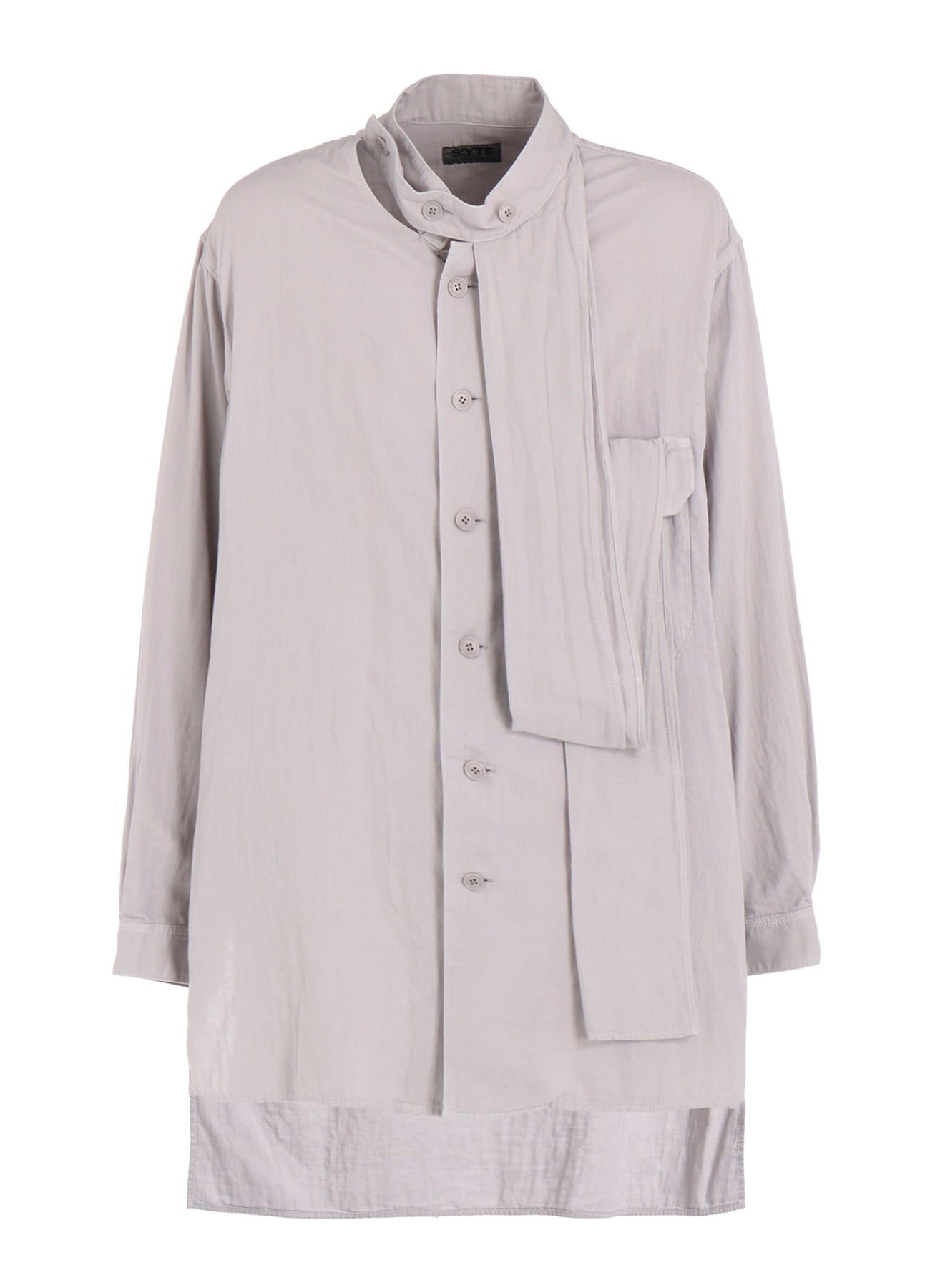 Double Gauze Band Collar Stole Shirt