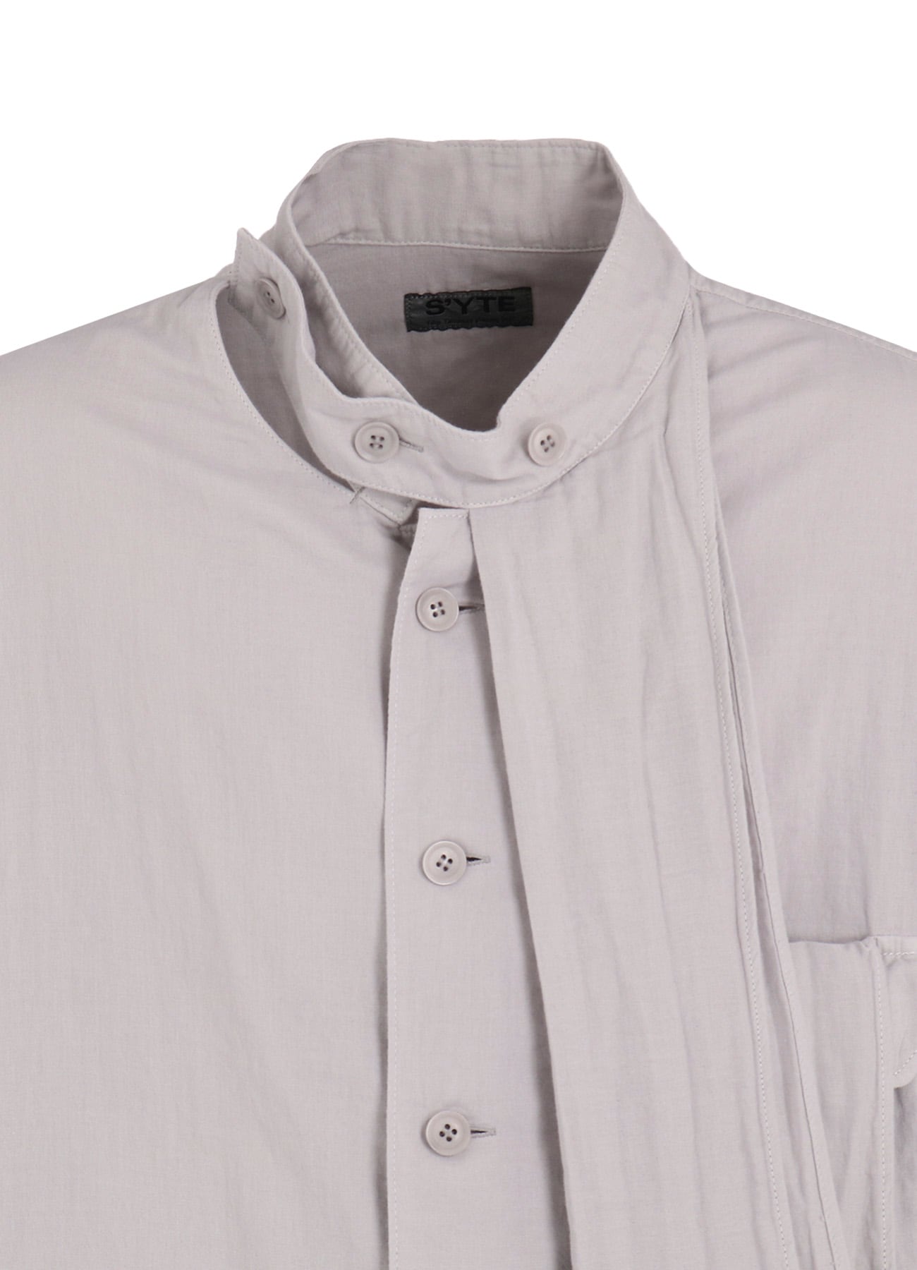 Double Gauze Band Collar Stole Shirt