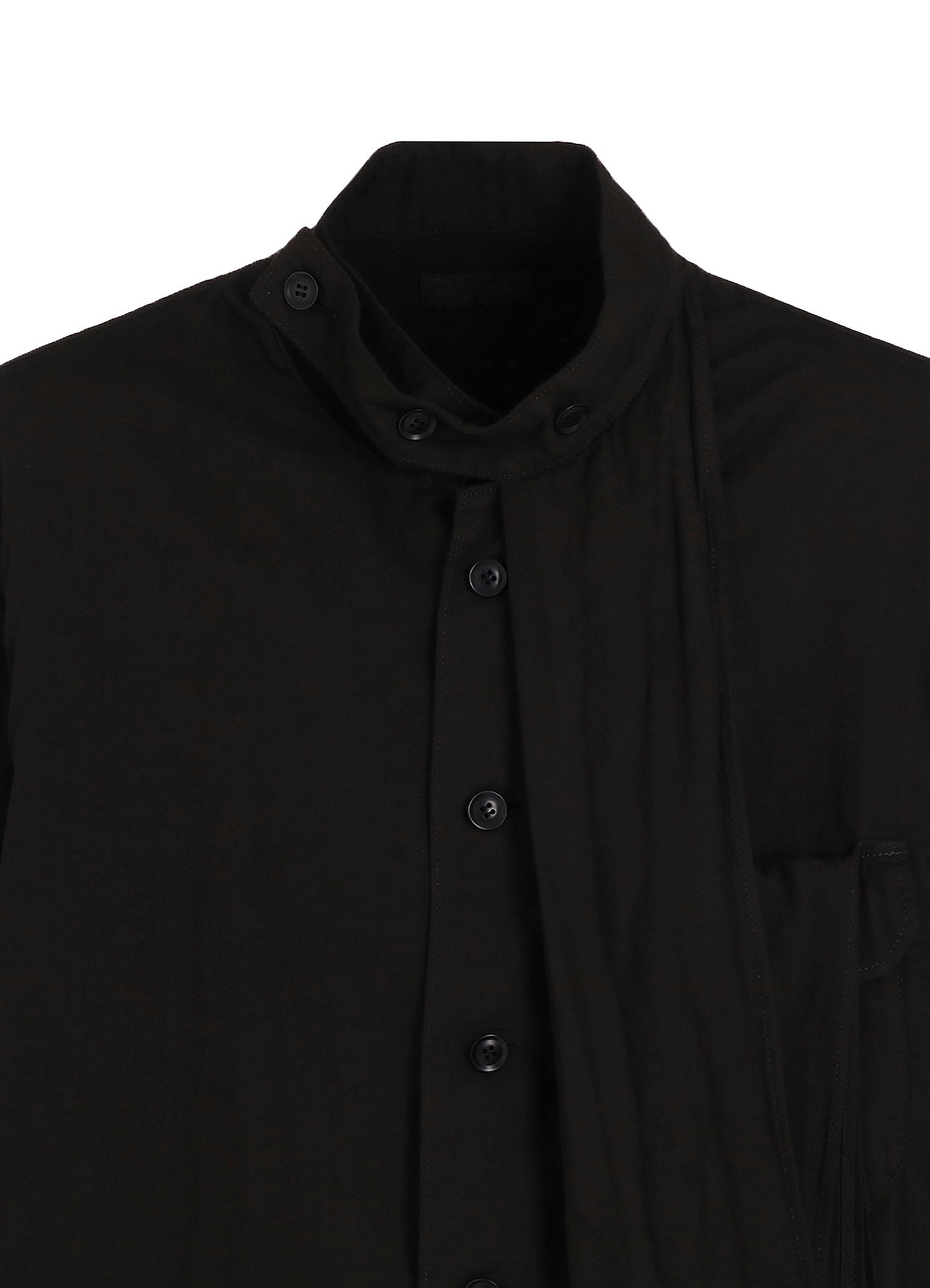 Double Gauze Band Collar Stole Shirt